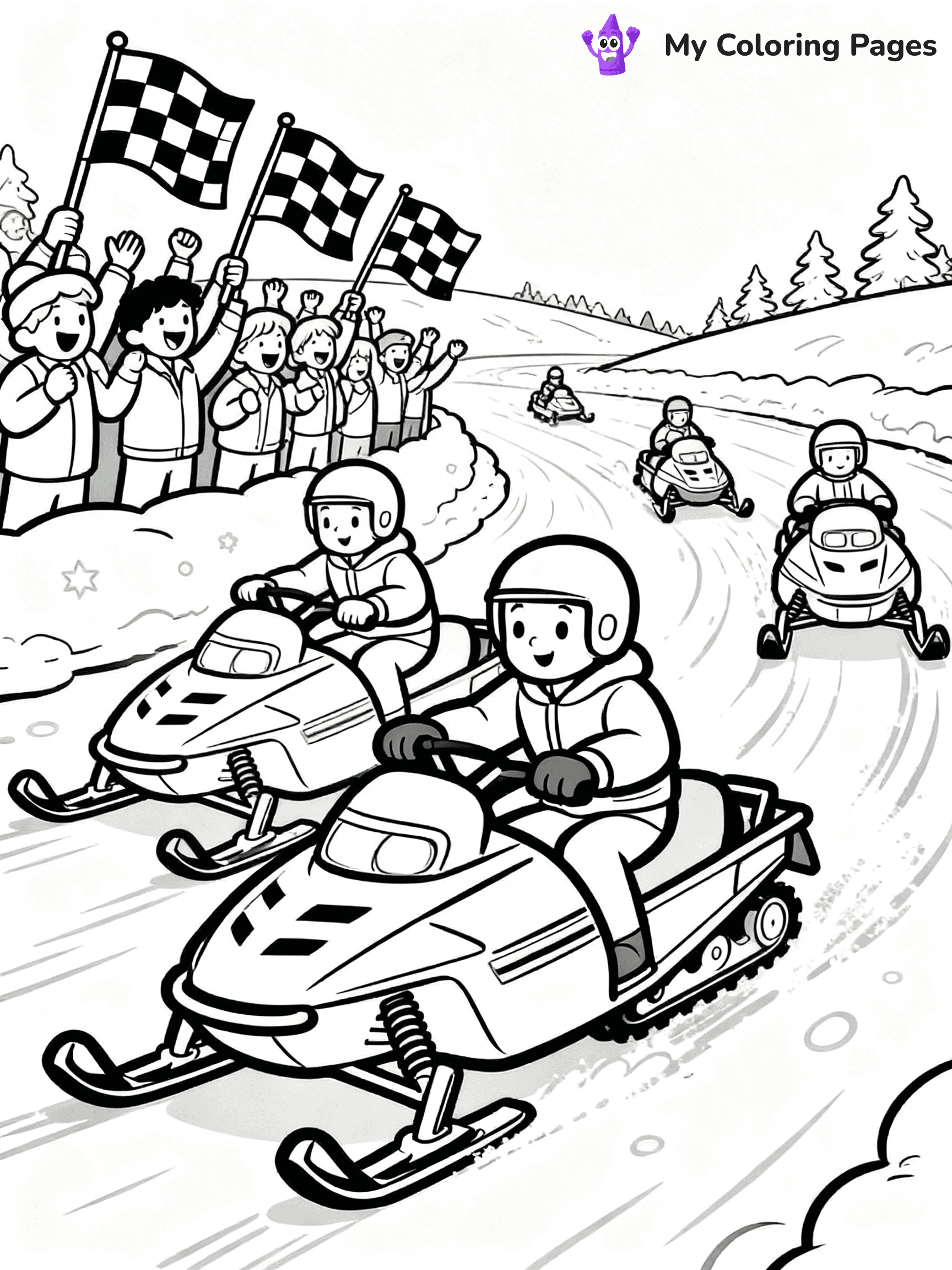 Snowmobile Coloring Pages - 2