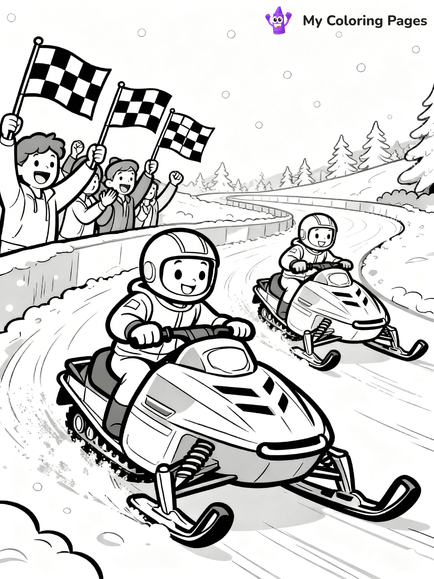 Snowmobile Coloring Pages - 1