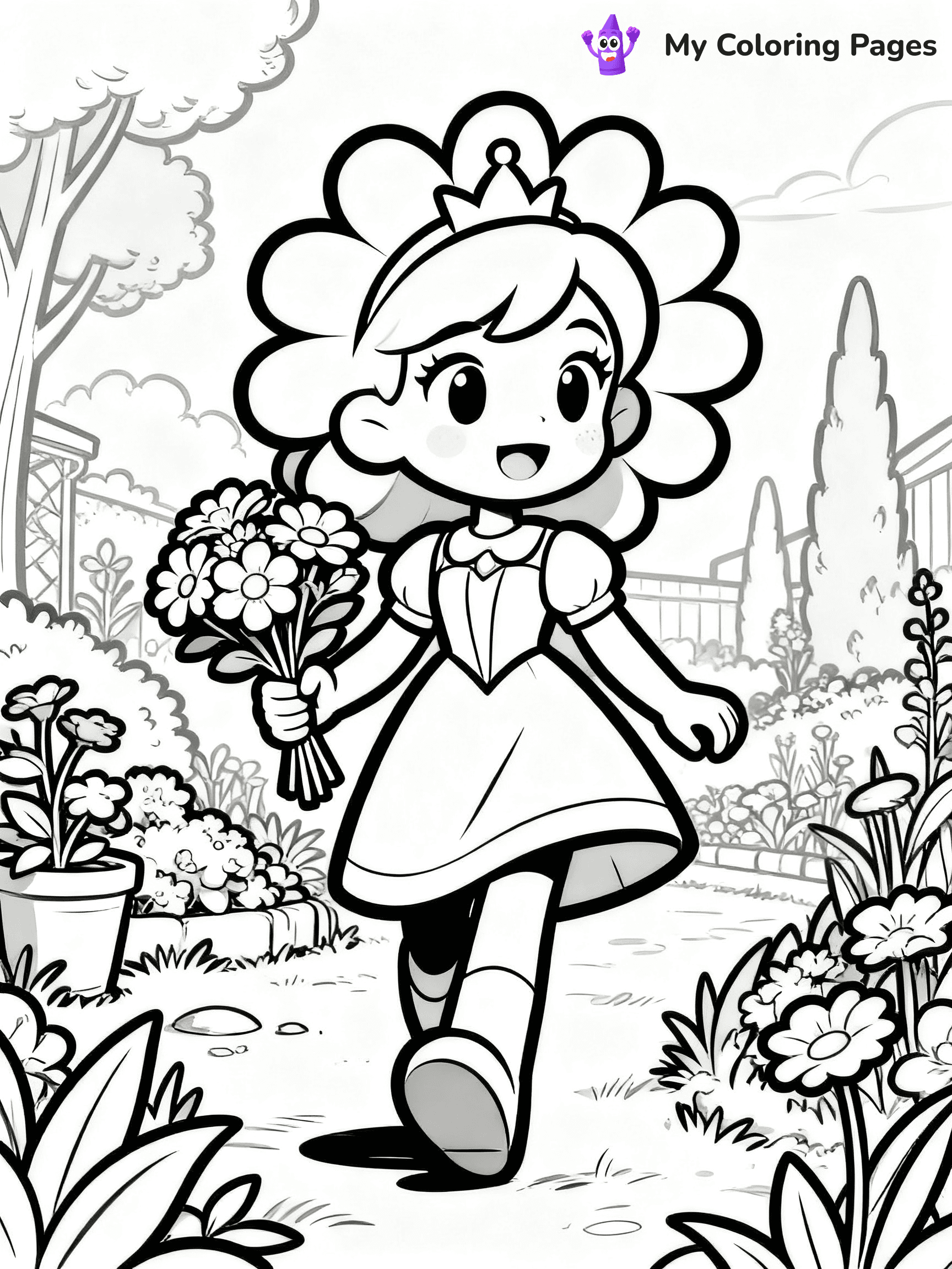 Princess Daisy Coloring Pages - 9