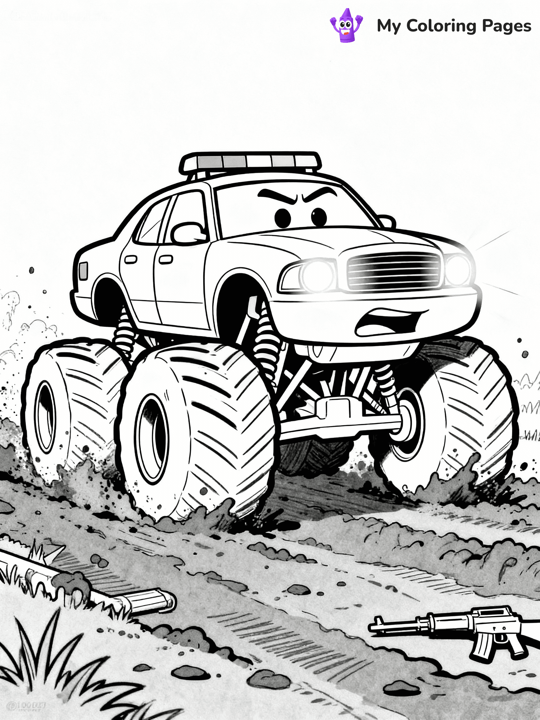 Police Car Coloring Pages - 32