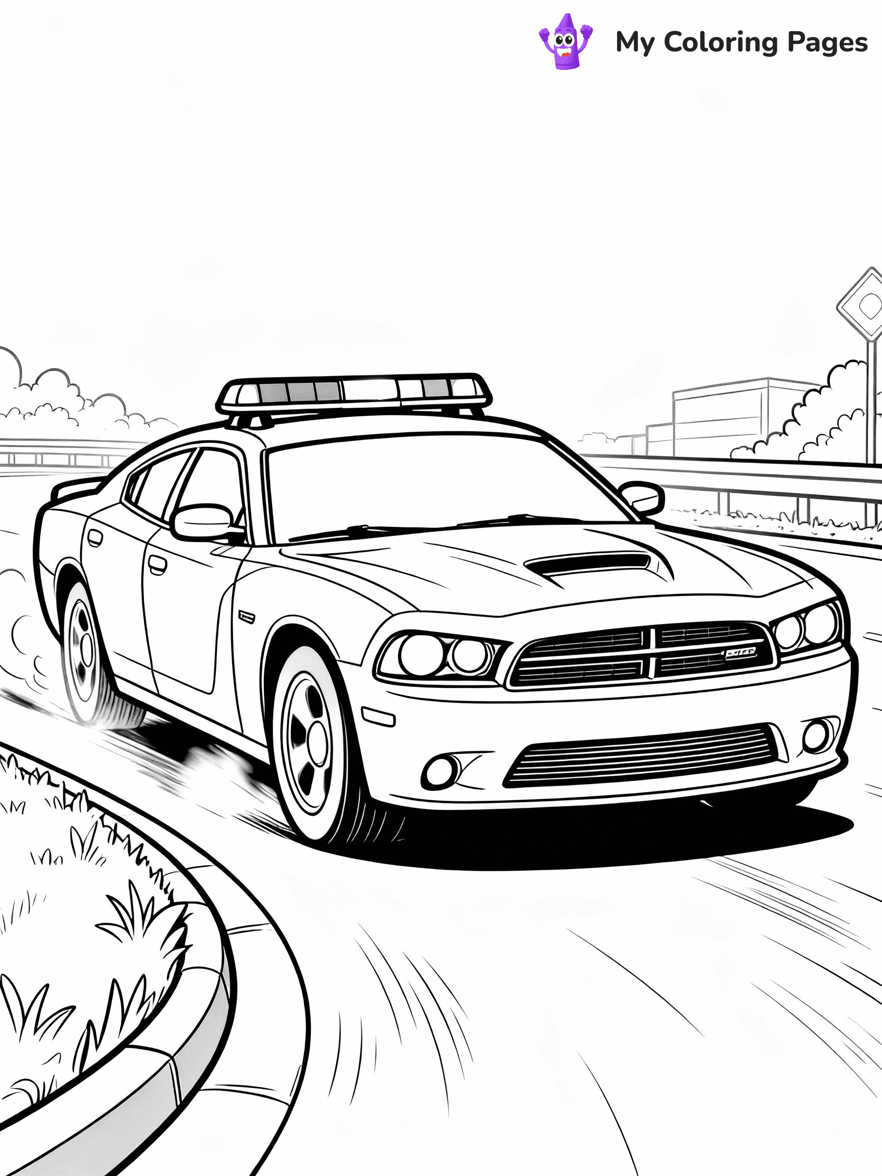 Police Car Coloring Pages - 18