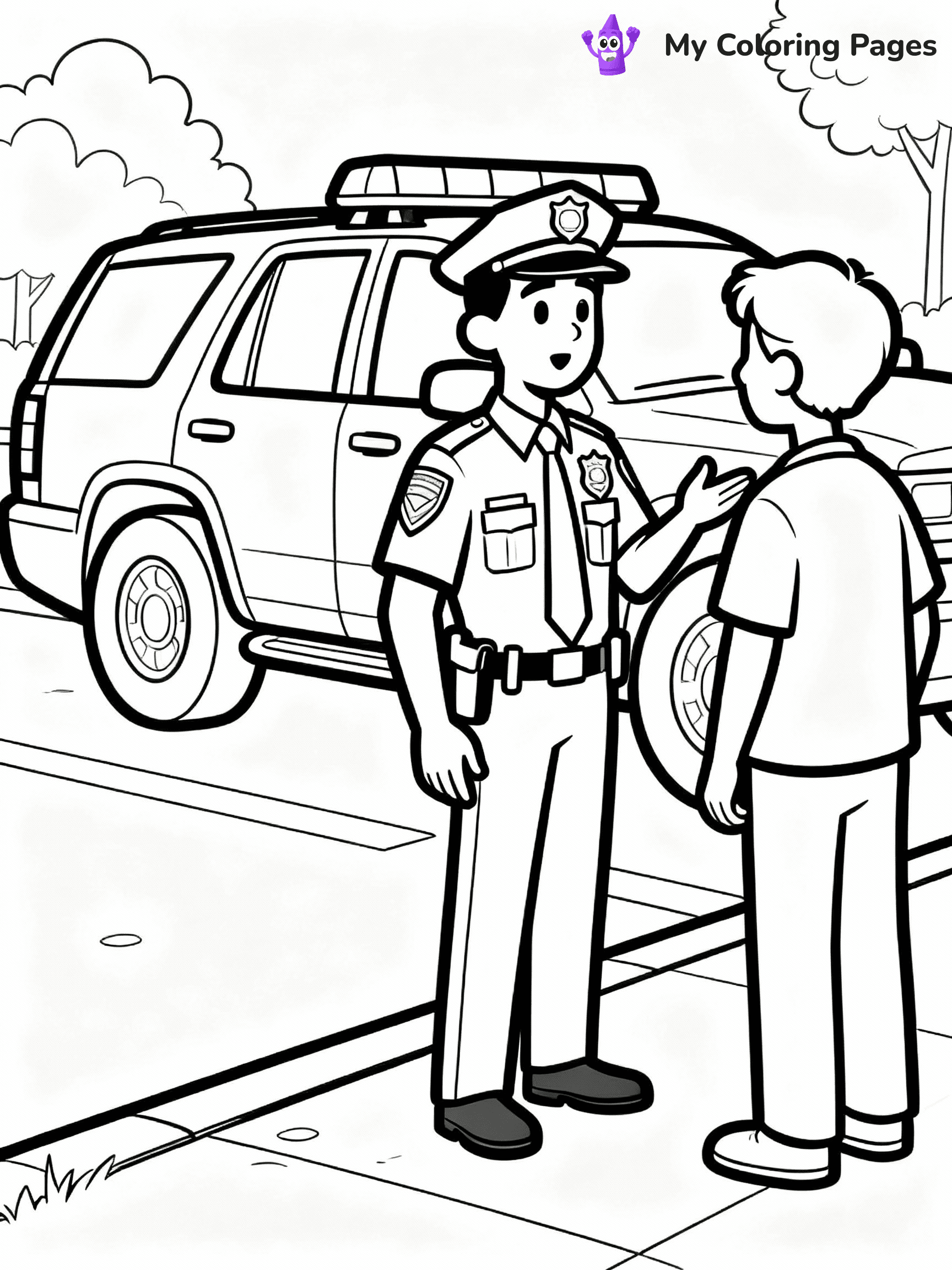 Police Car Coloring Pages - 14