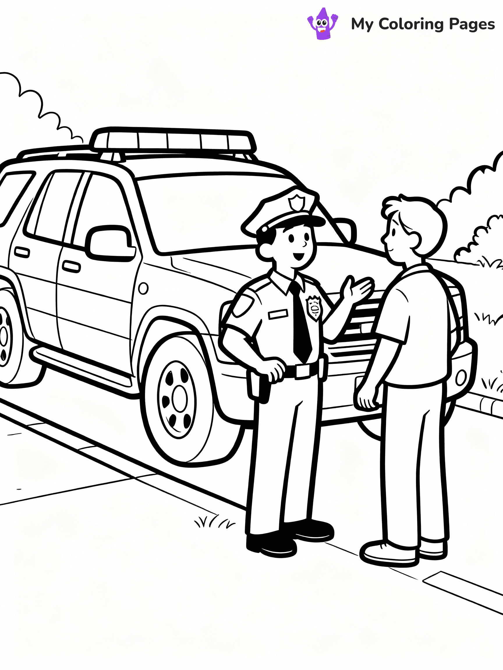 Police Car Coloring Pages - 11