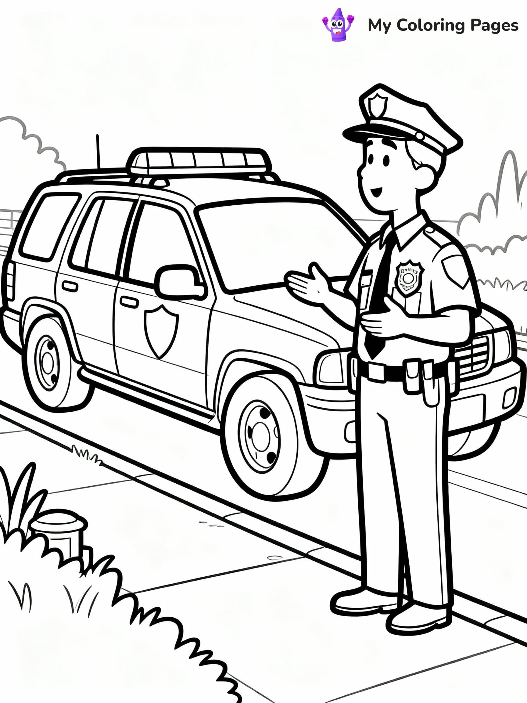 Police Car Coloring Pages - 10