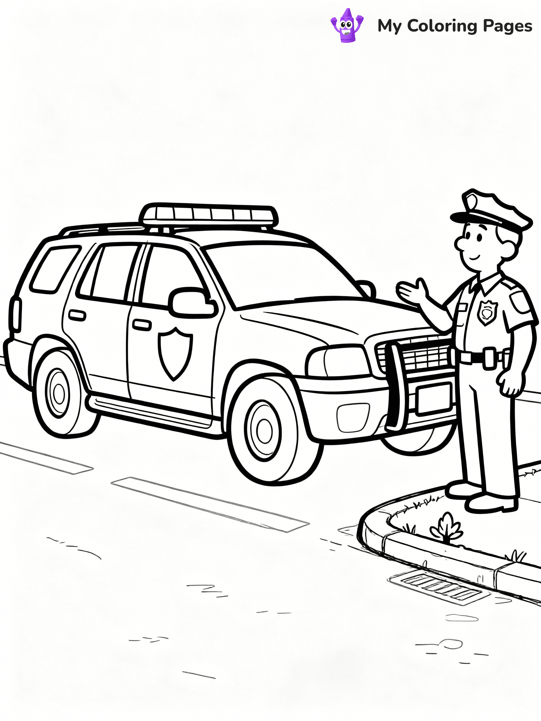Police Car Coloring Pages - 9