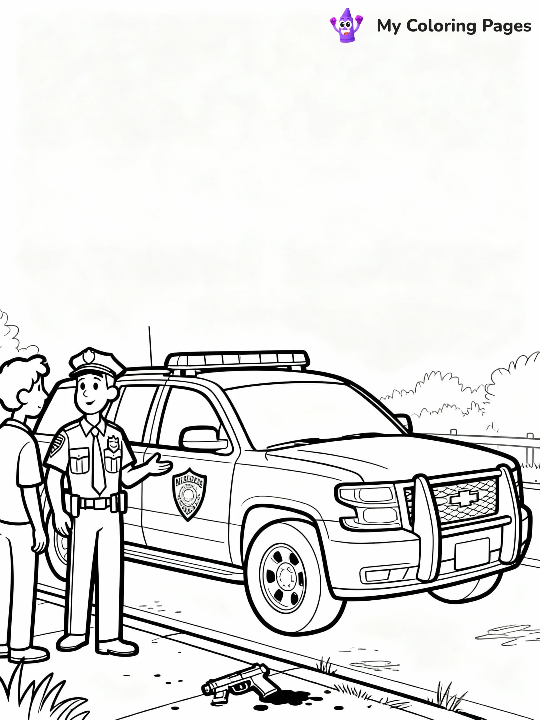 Police Car Coloring Pages - 8