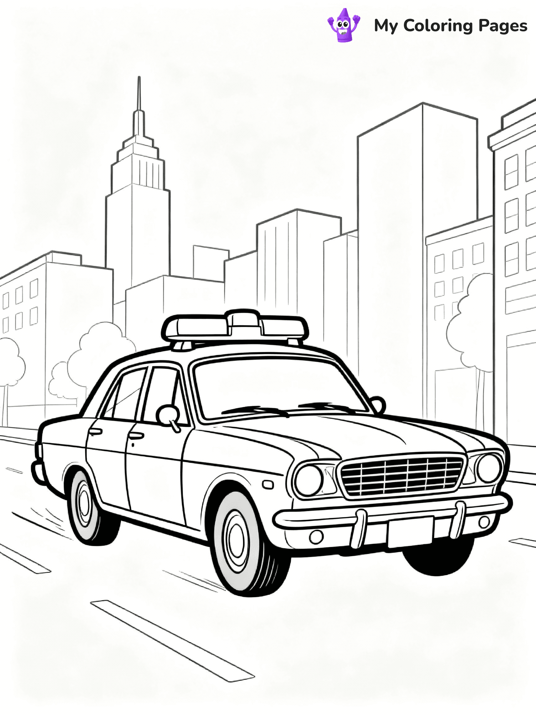Police Car Coloring Pages - 7