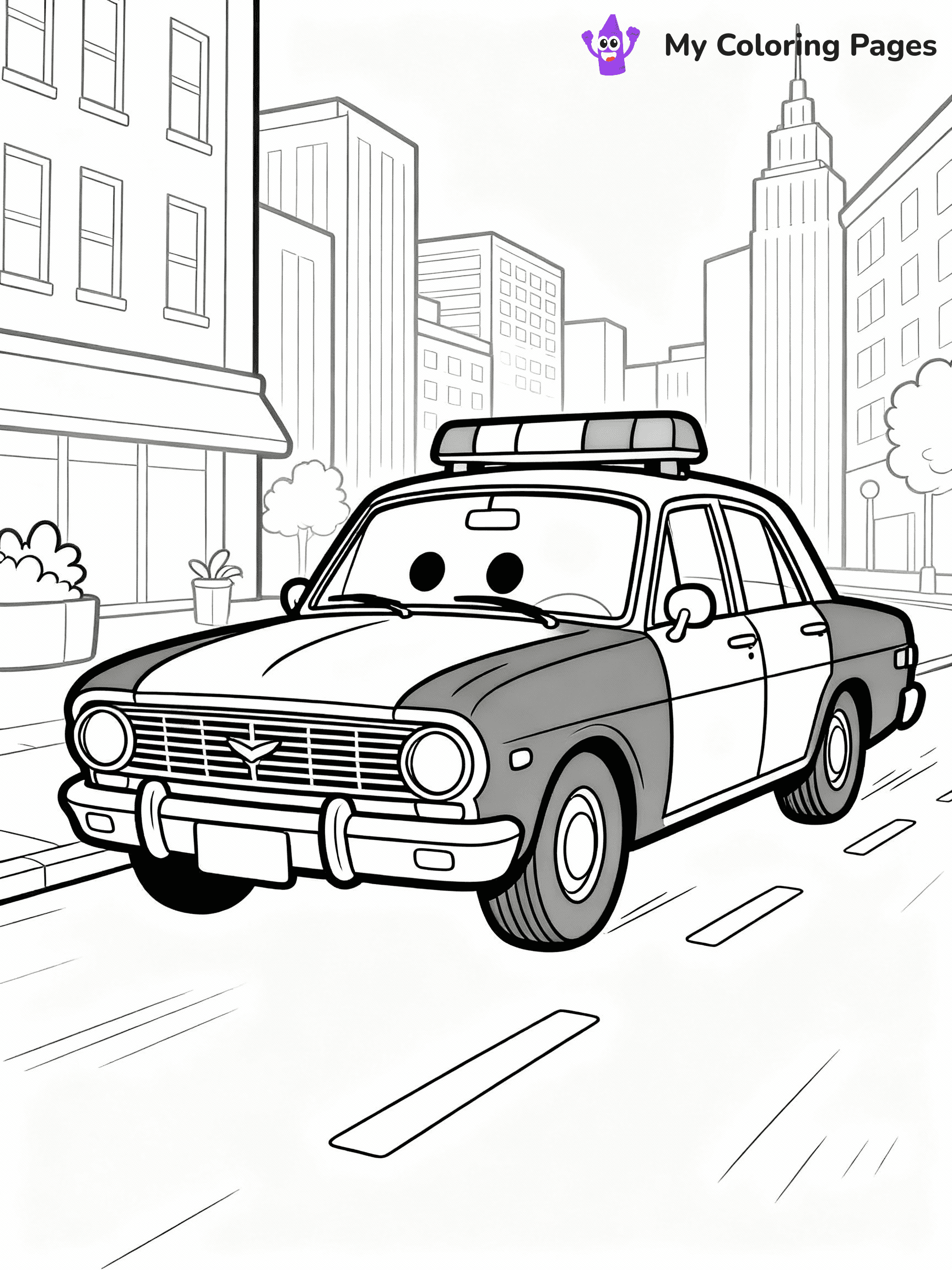 Police Car Coloring Pages - 4