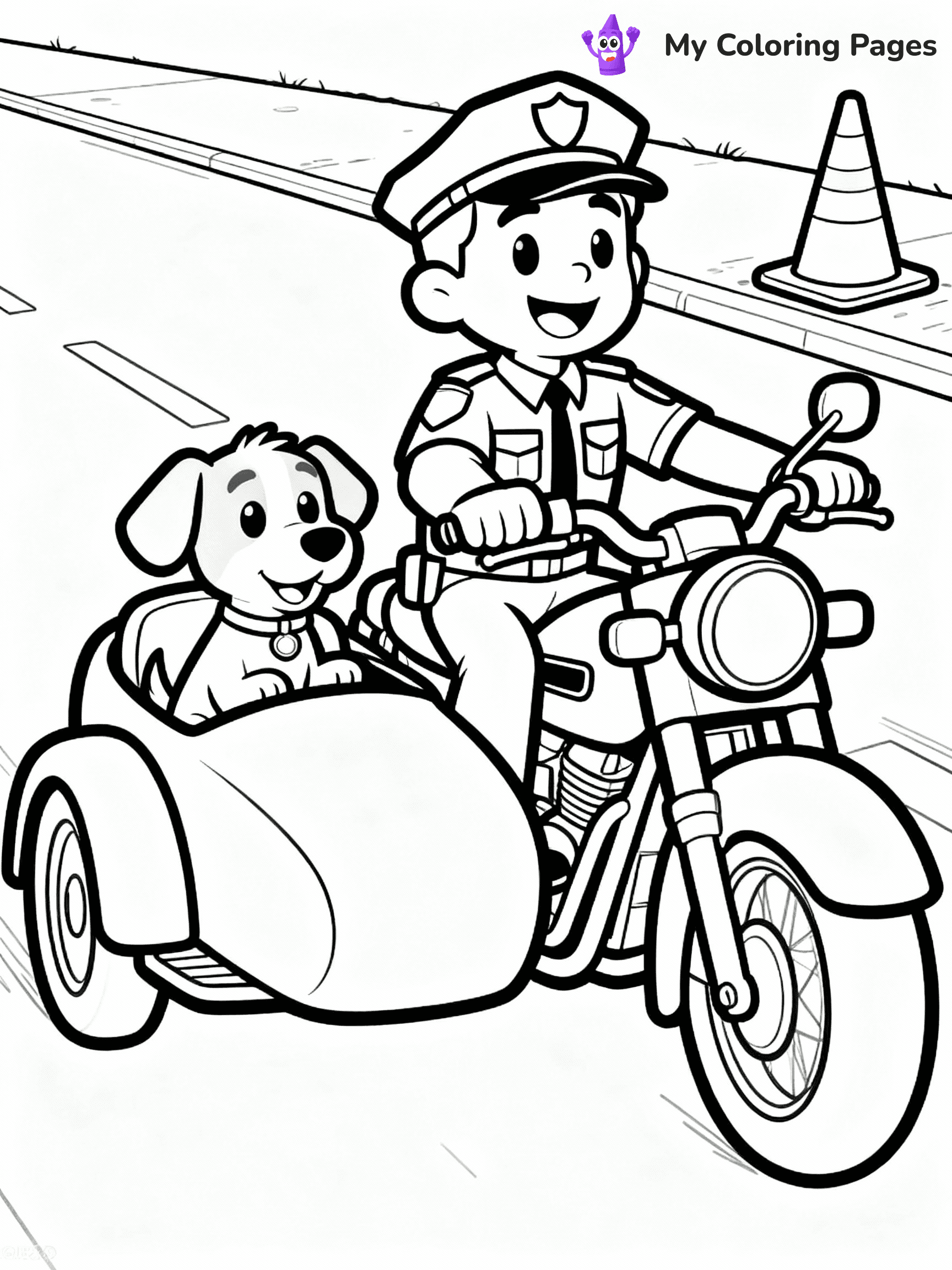 Police Car Coloring Pages - 1