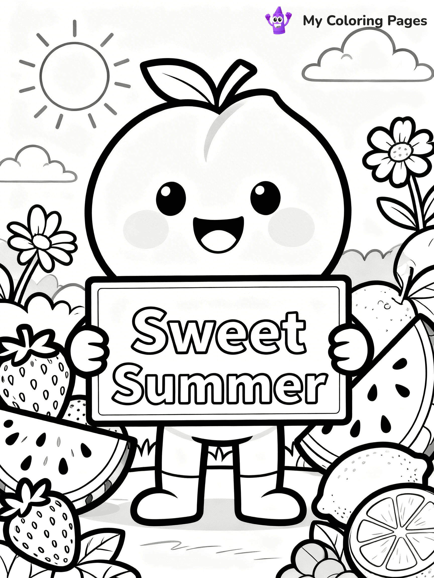Peaches Coloring Pages - 2