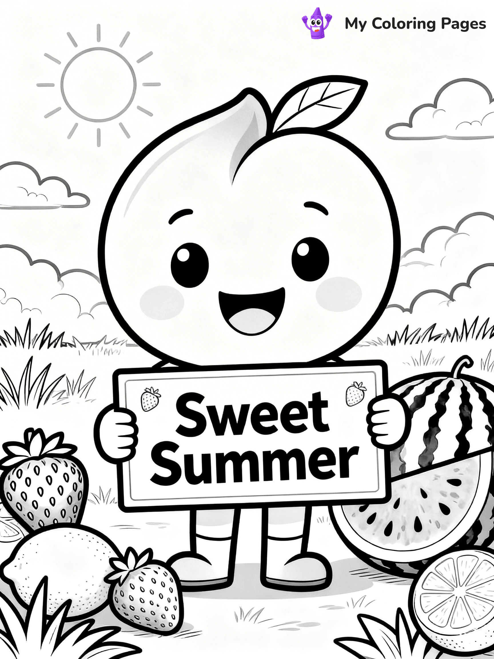 Peaches Coloring Pages - 1