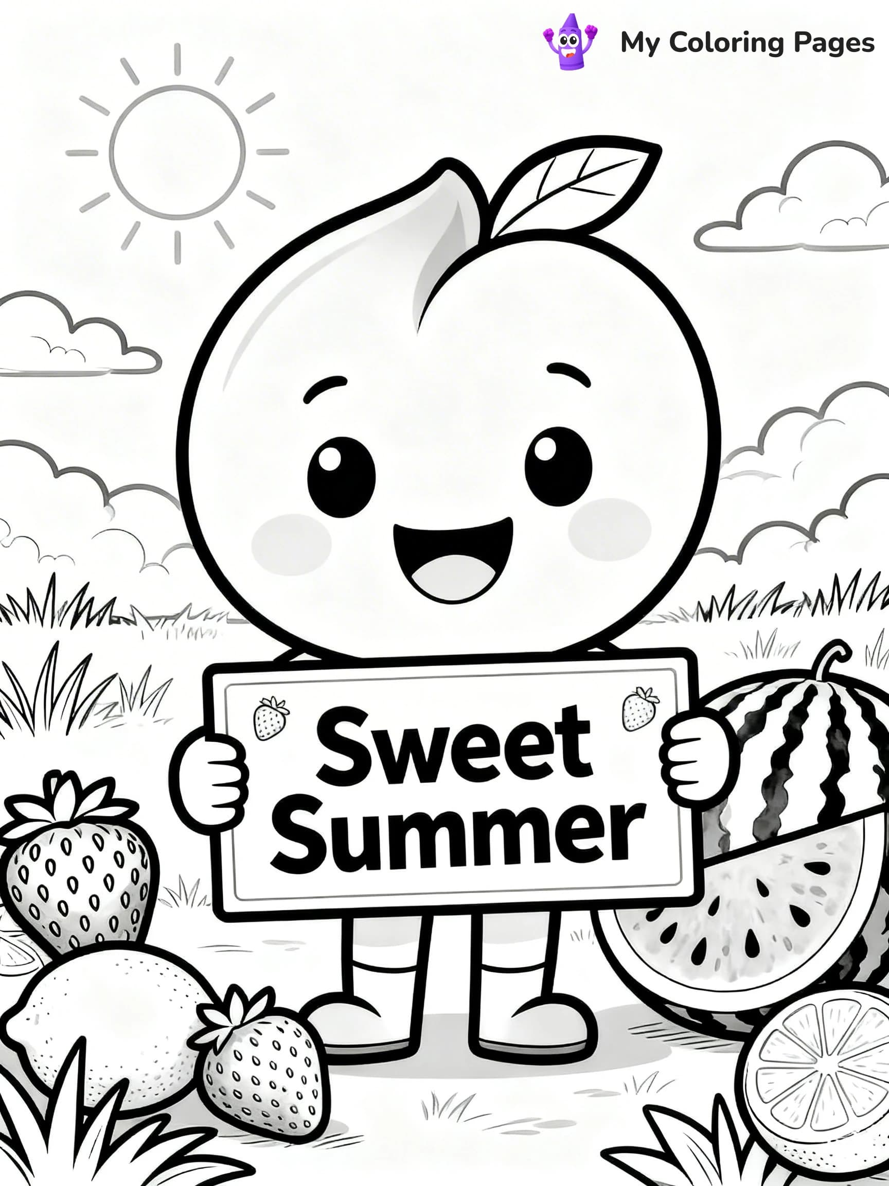 Peaches Coloring Pages - 1