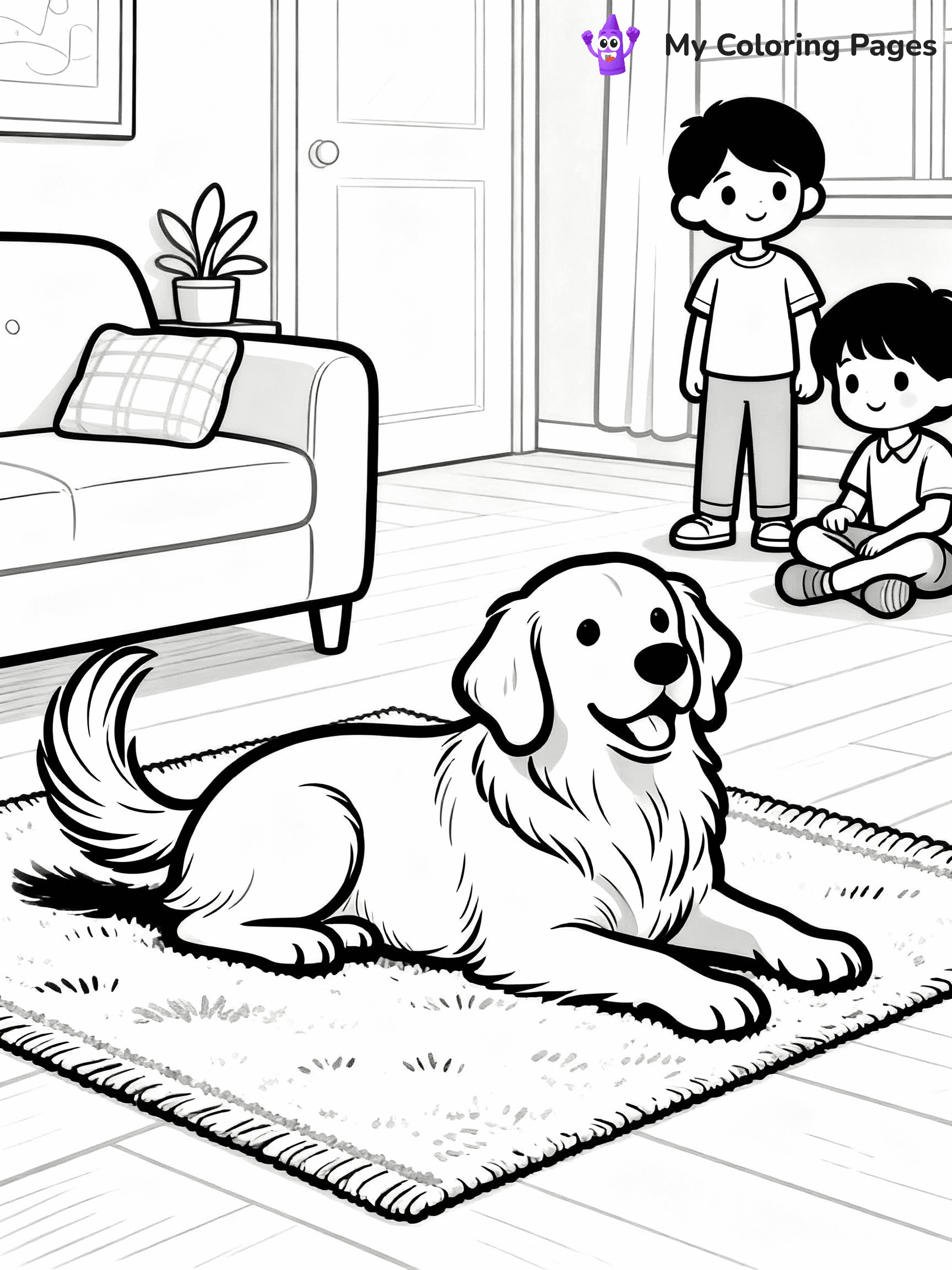 Golden Retriever Coloring Pages - 26