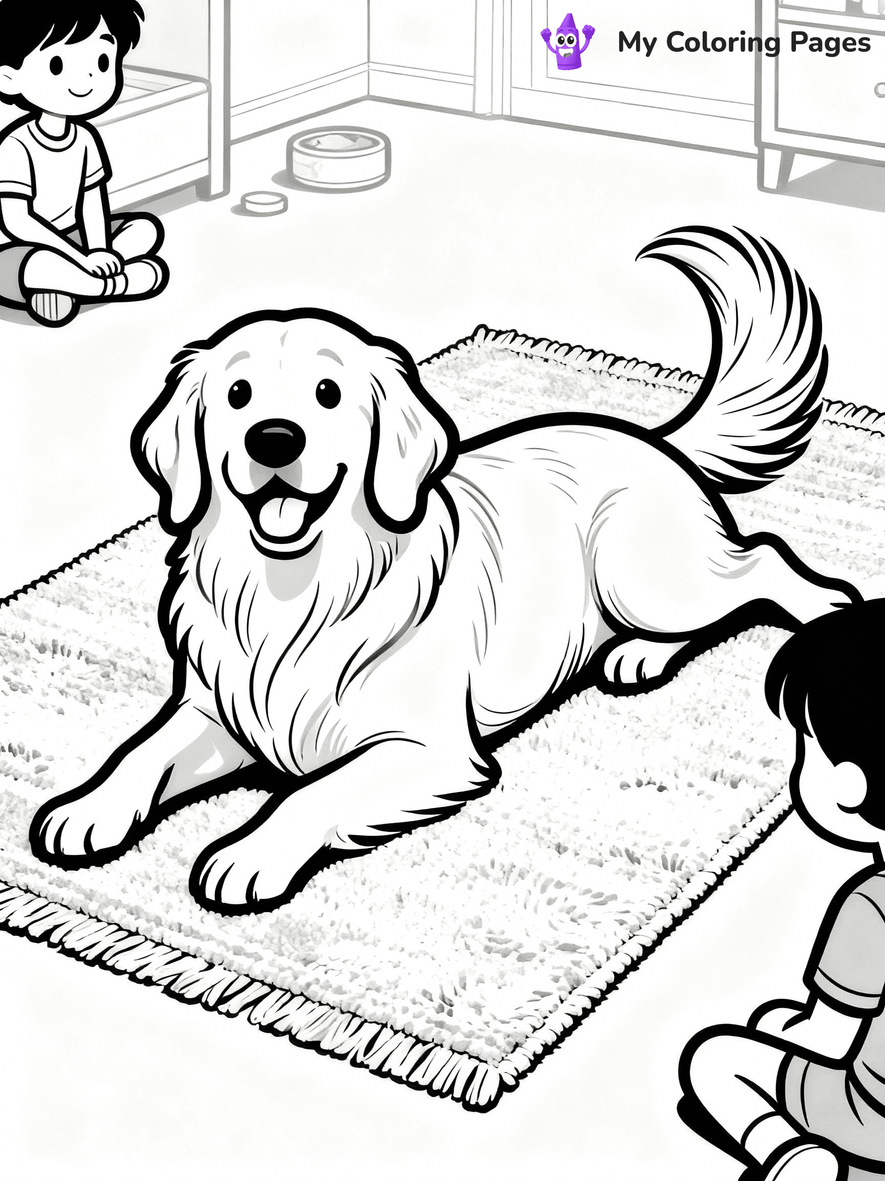 Golden Retriever Coloring Pages - 24