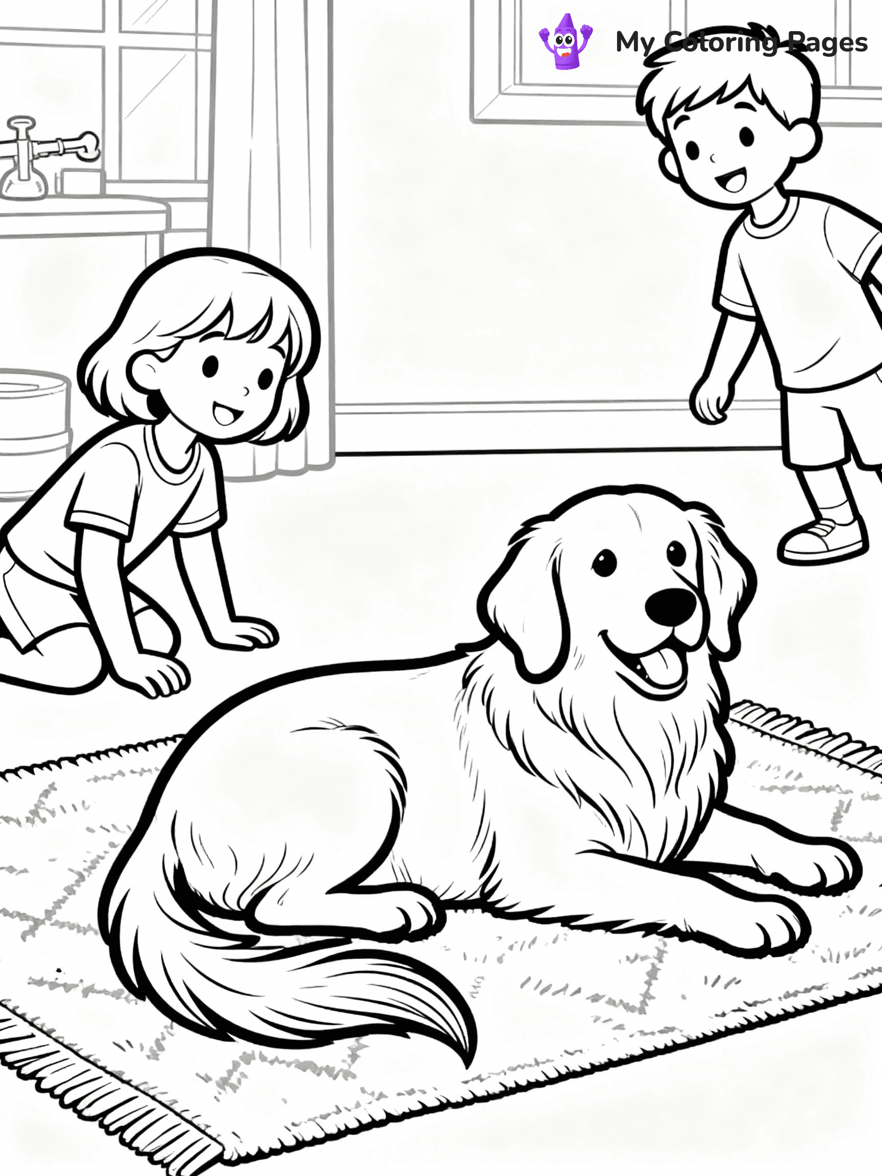 Golden Retriever Coloring Pages - 23