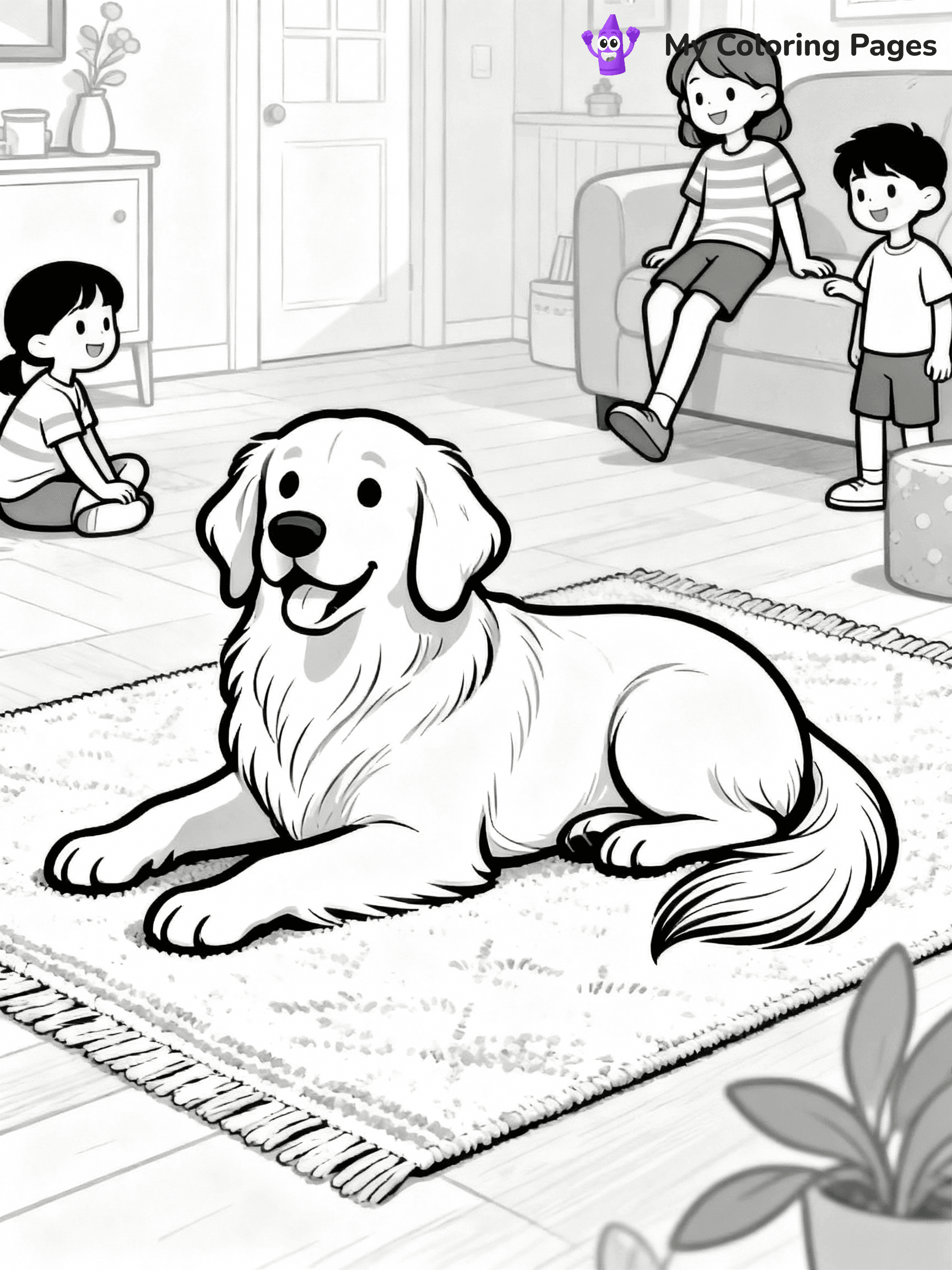 Golden Retriever Coloring Pages - 22