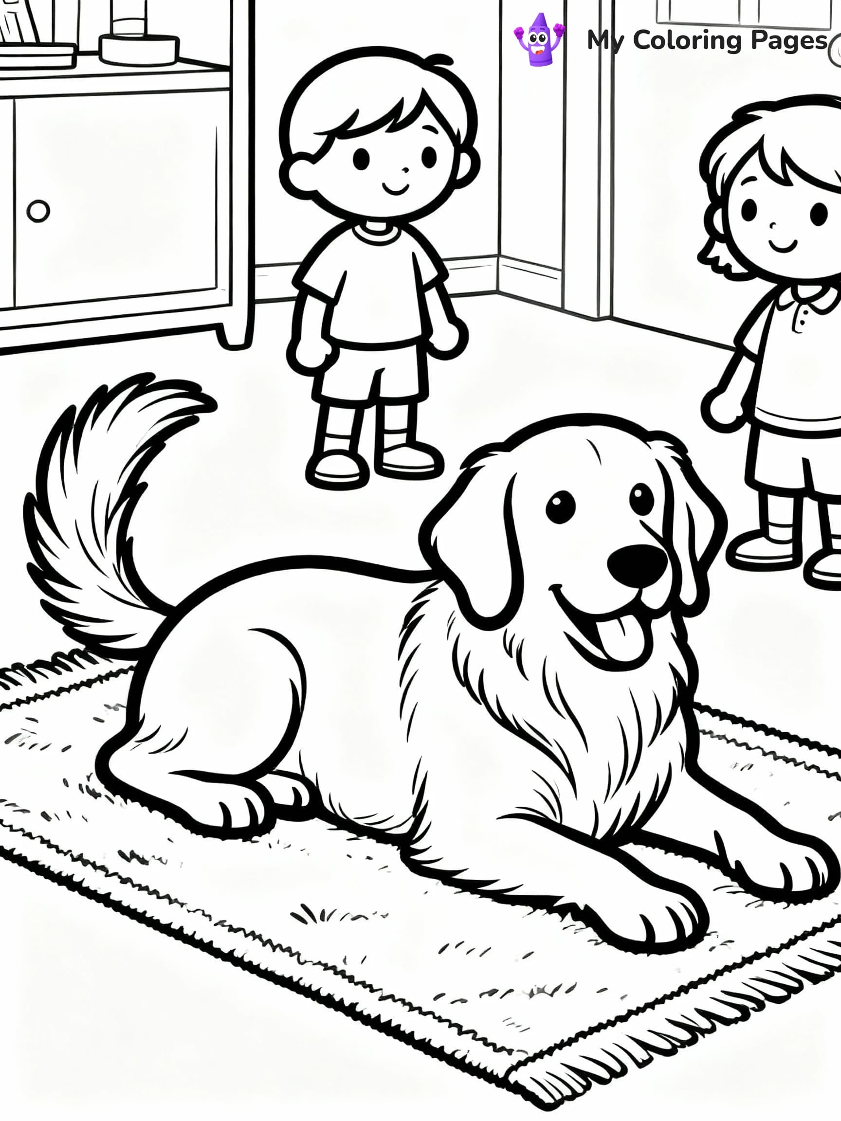 Golden Retriever Coloring Pages - 20