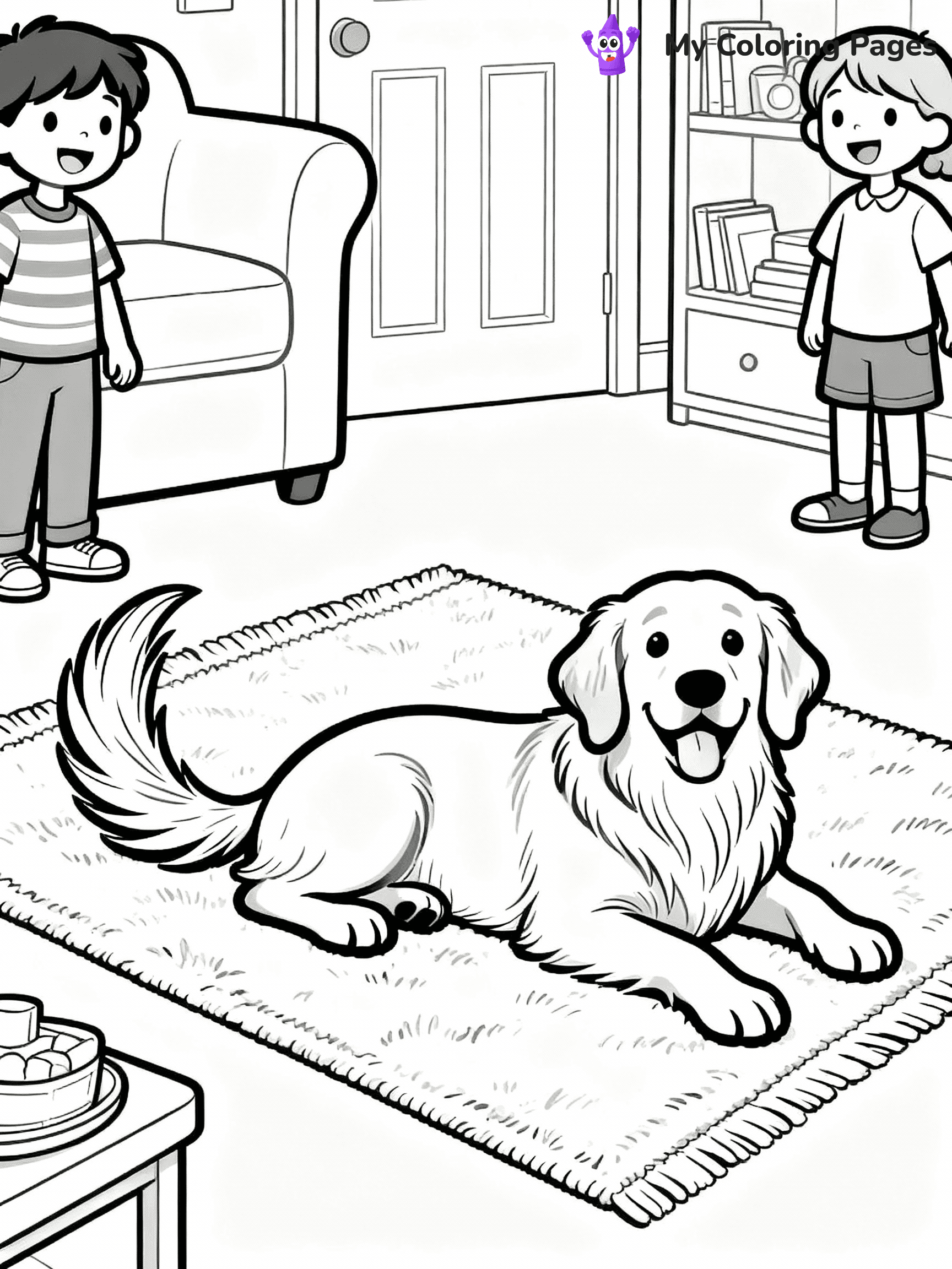Golden Retriever Coloring Pages - 19