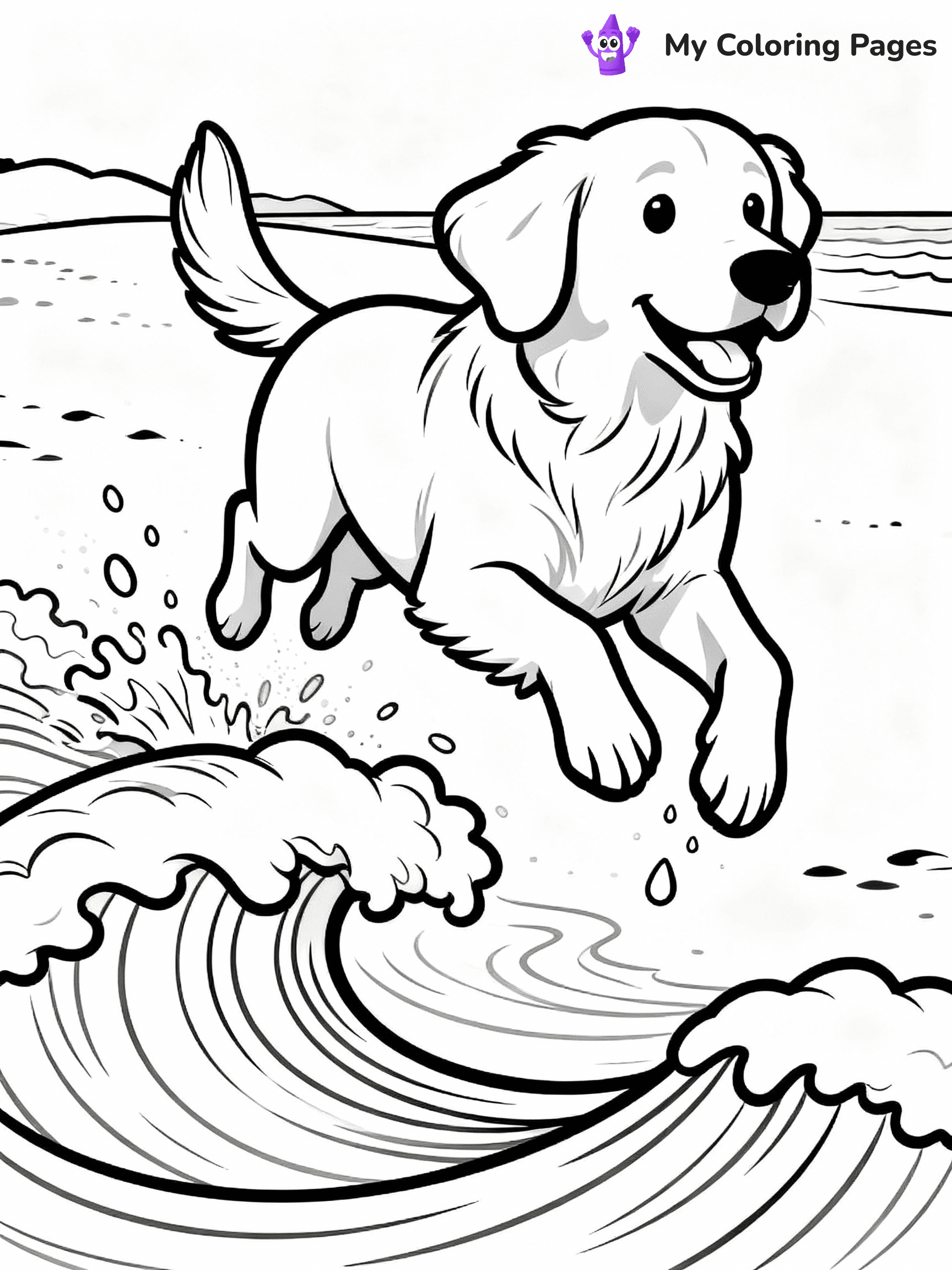 Golden Retriever Coloring Pages - 11