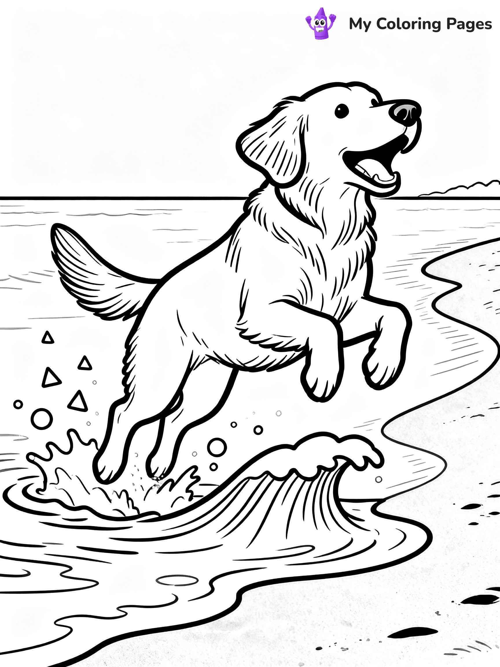 Golden Retriever Coloring Pages - 10