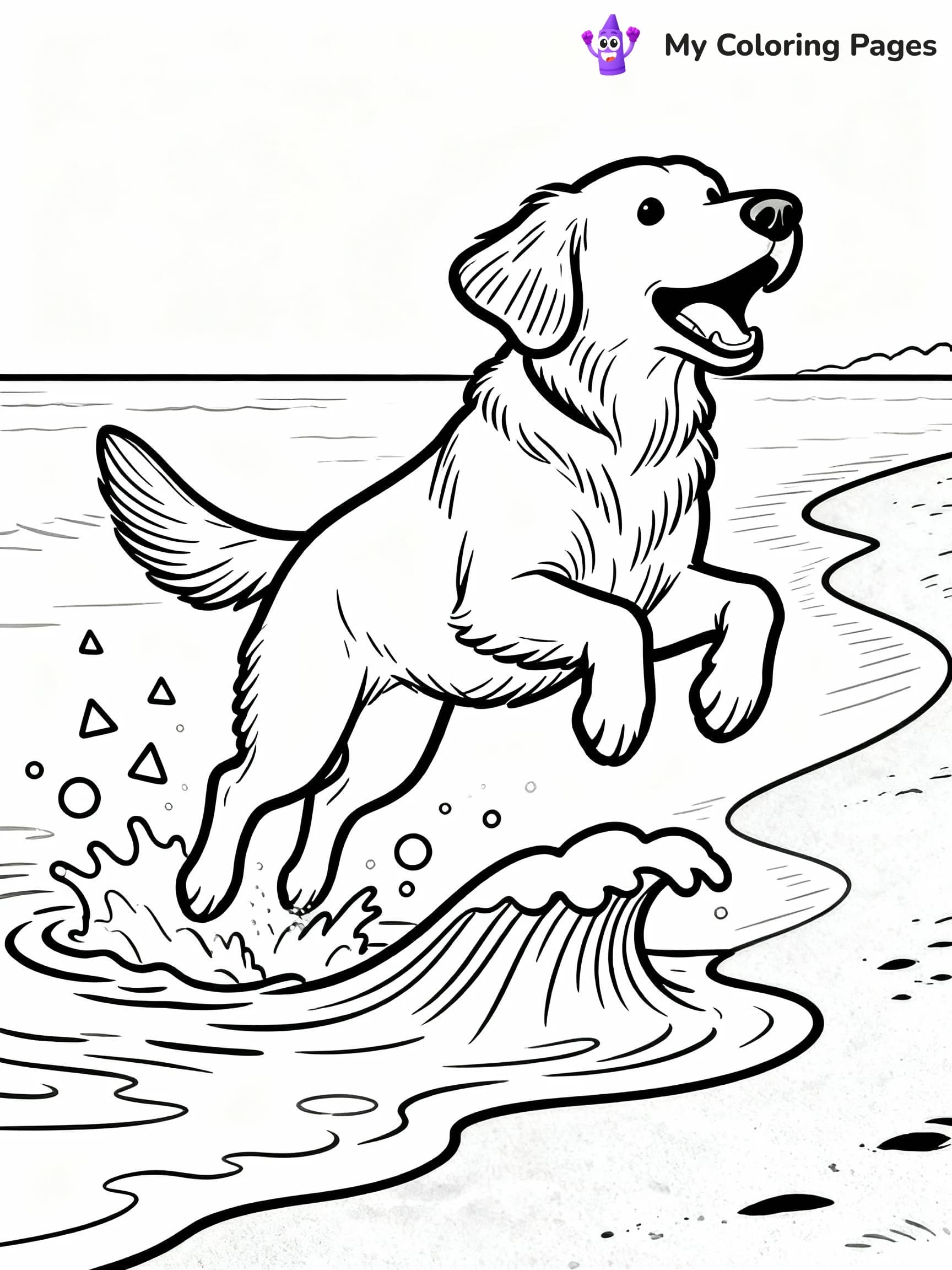 Golden Retriever Coloring Pages - 10
