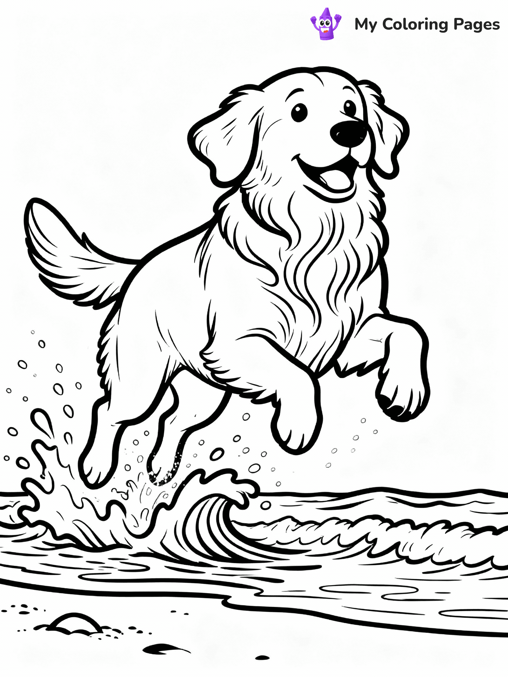 Golden Retriever Coloring Pages - 9