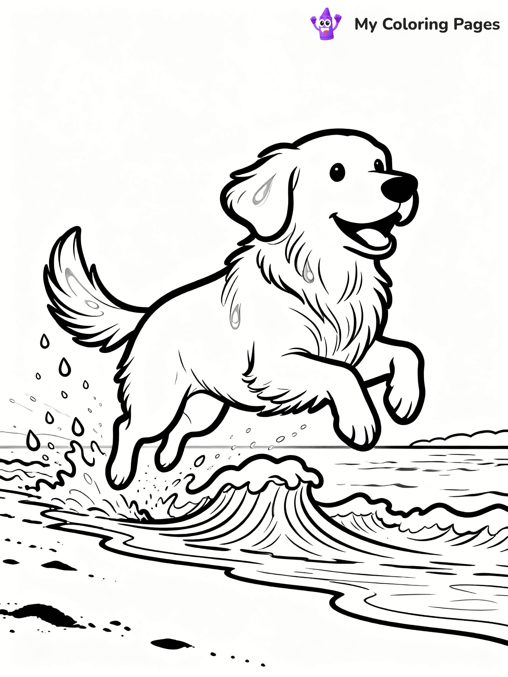 Golden Retriever Coloring Pages - 8