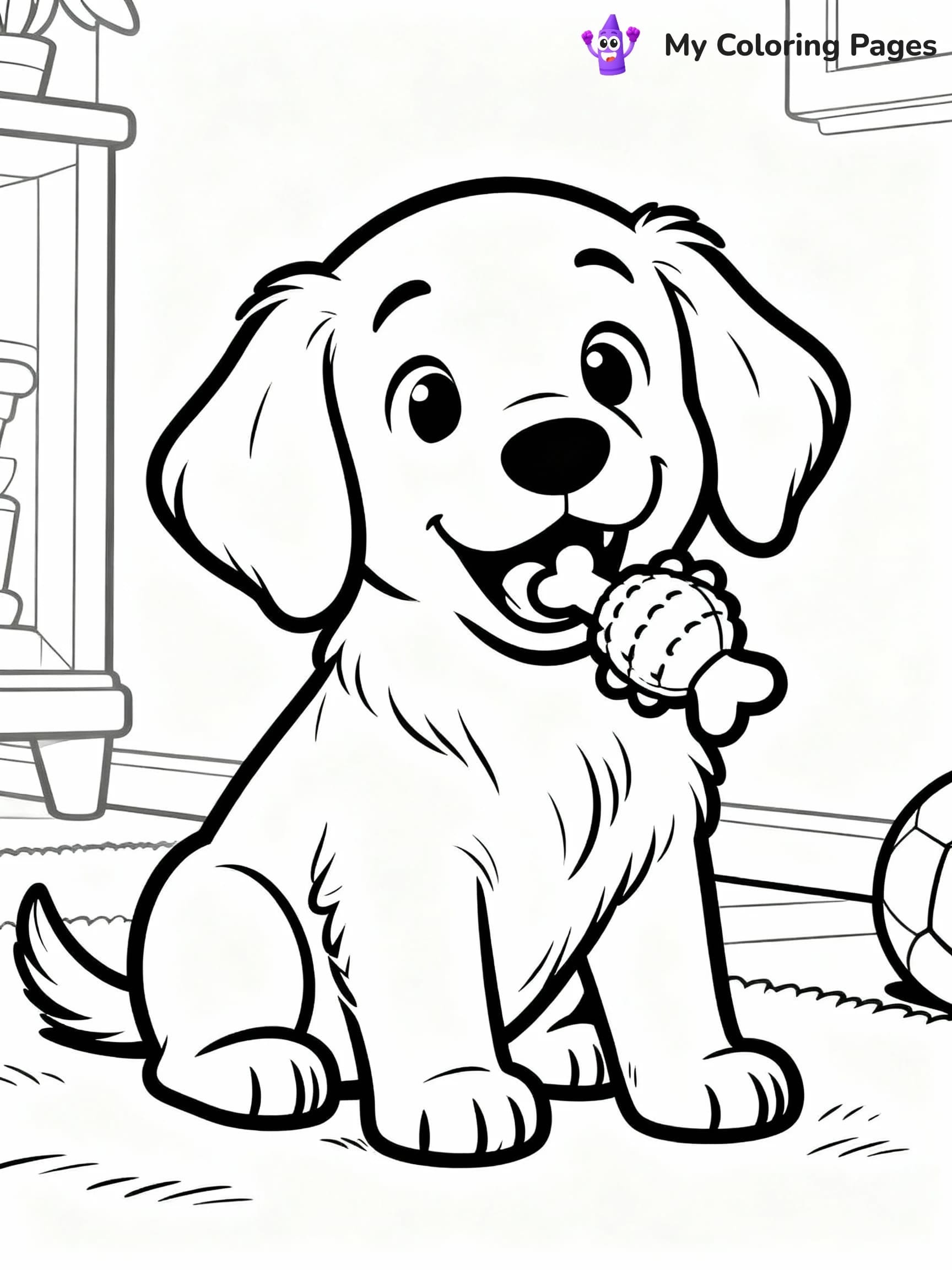 Golden Retriever Coloring Pages - 3