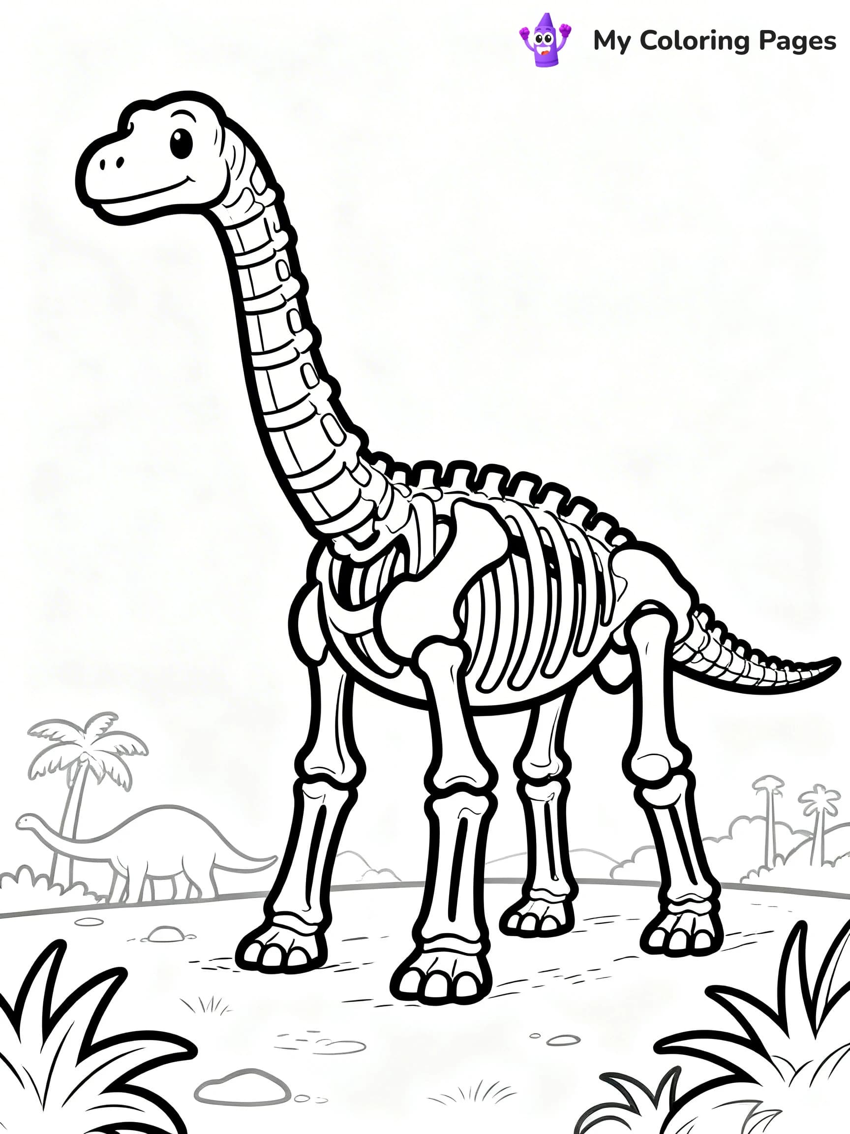 Dinosaur Skeleton Coloring Pages - 23