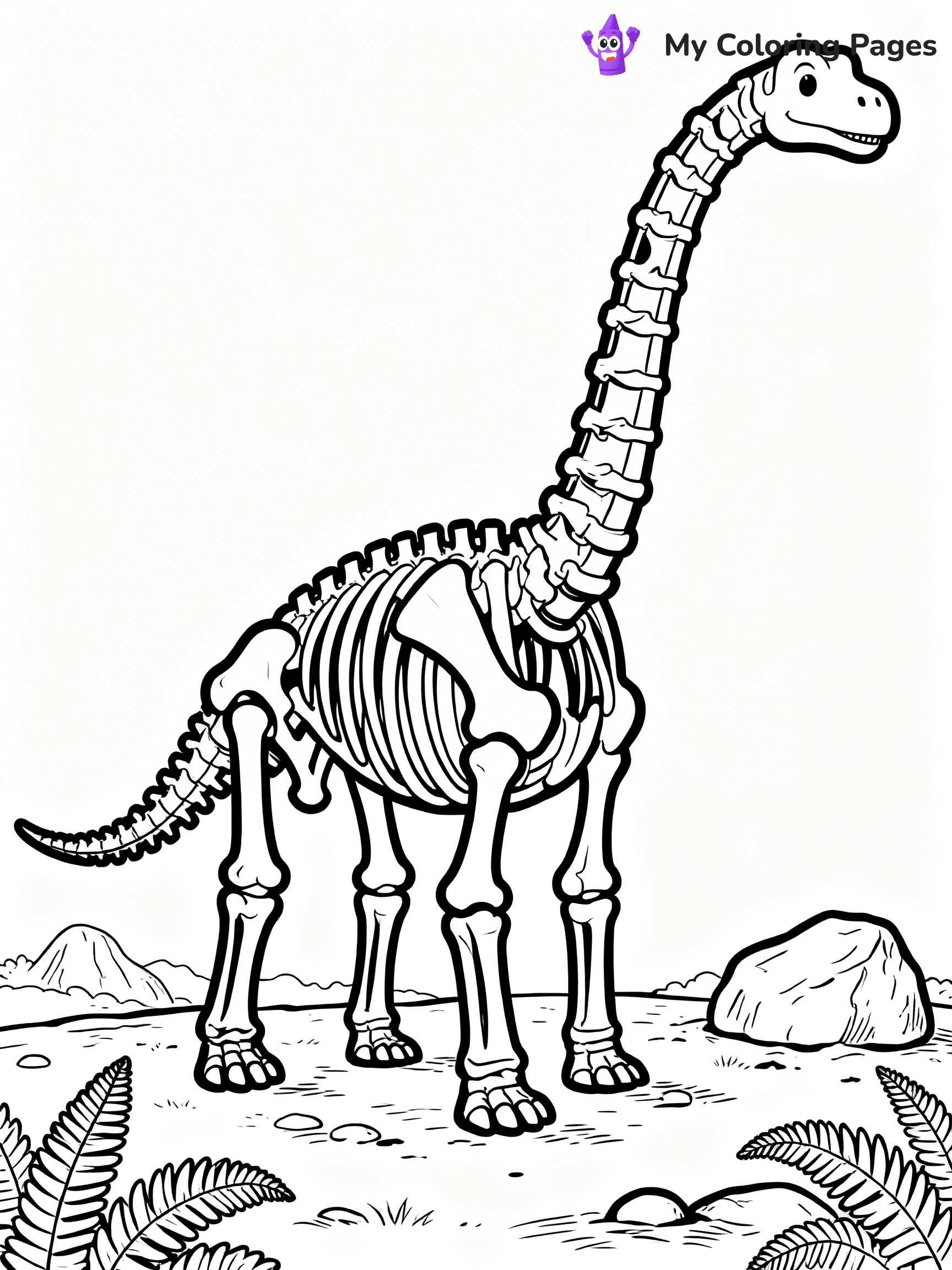Dinosaur Skeleton Coloring Pages - 22