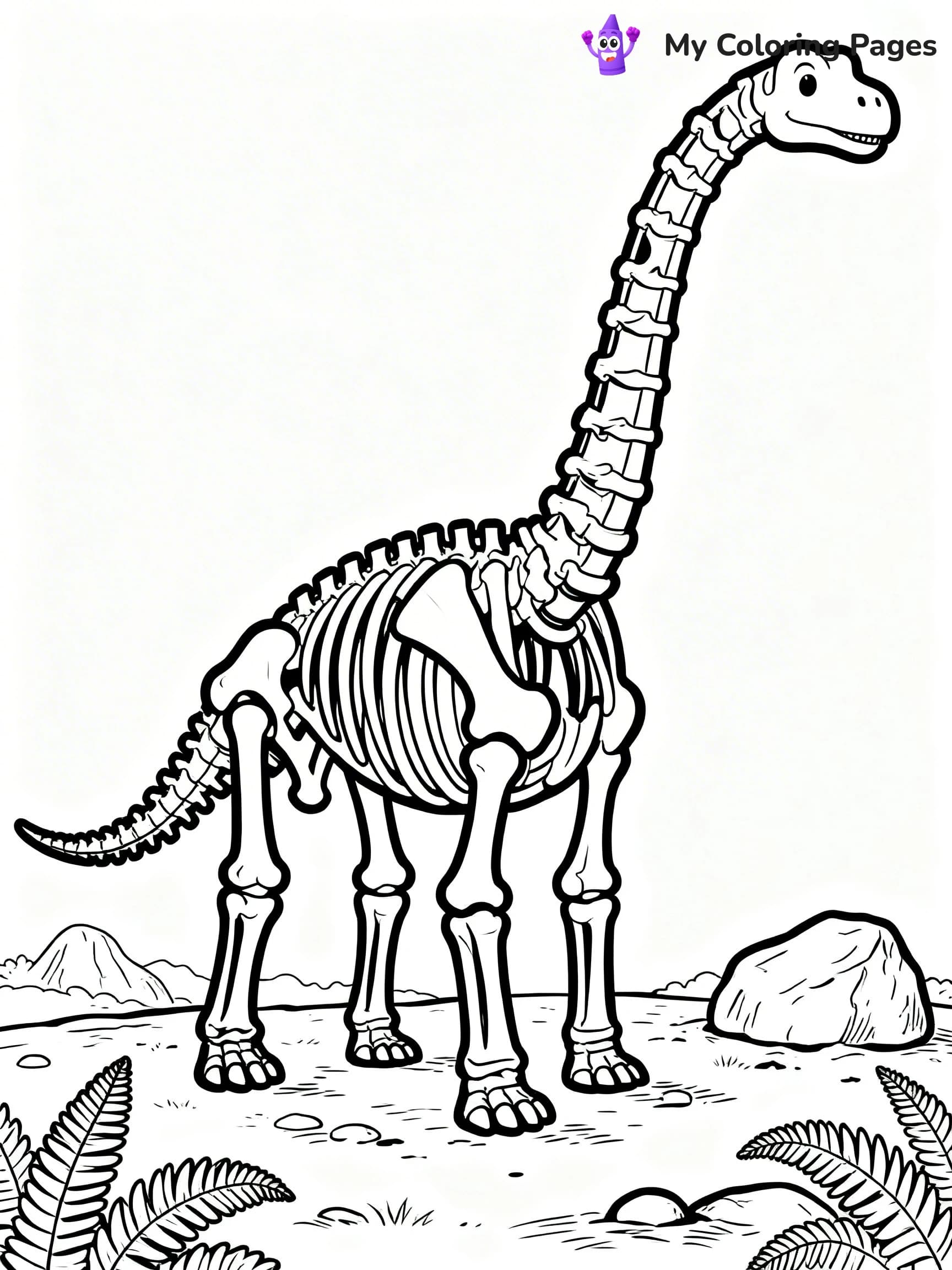 Dinosaur Skeleton Coloring Pages - 22