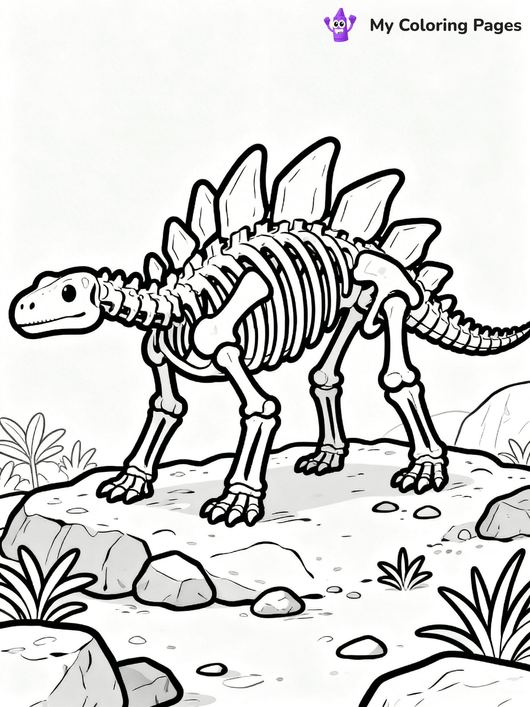 Dinosaur Skeleton Coloring Pages - 21