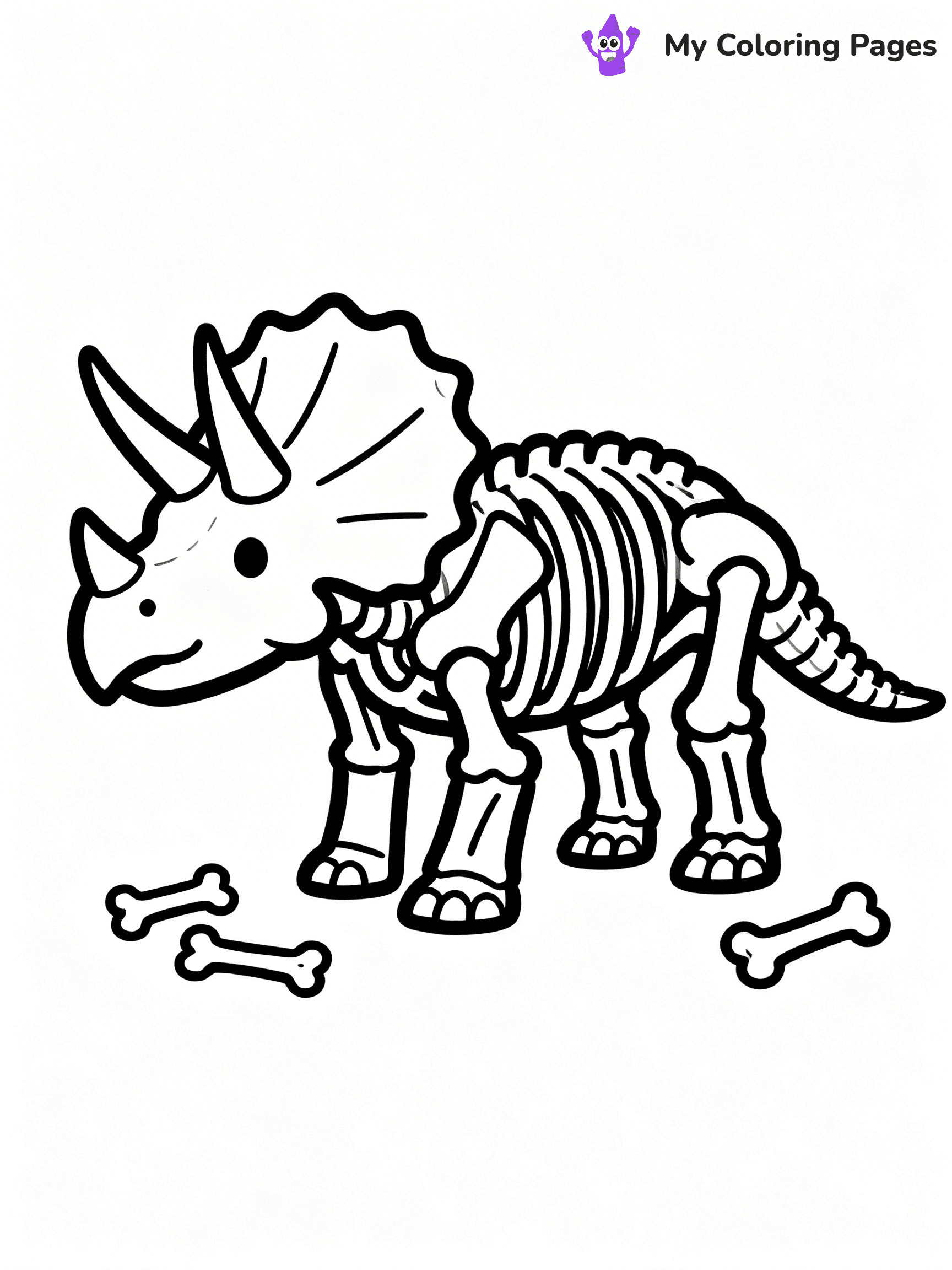 Dinosaur Skeleton Coloring Pages - 5