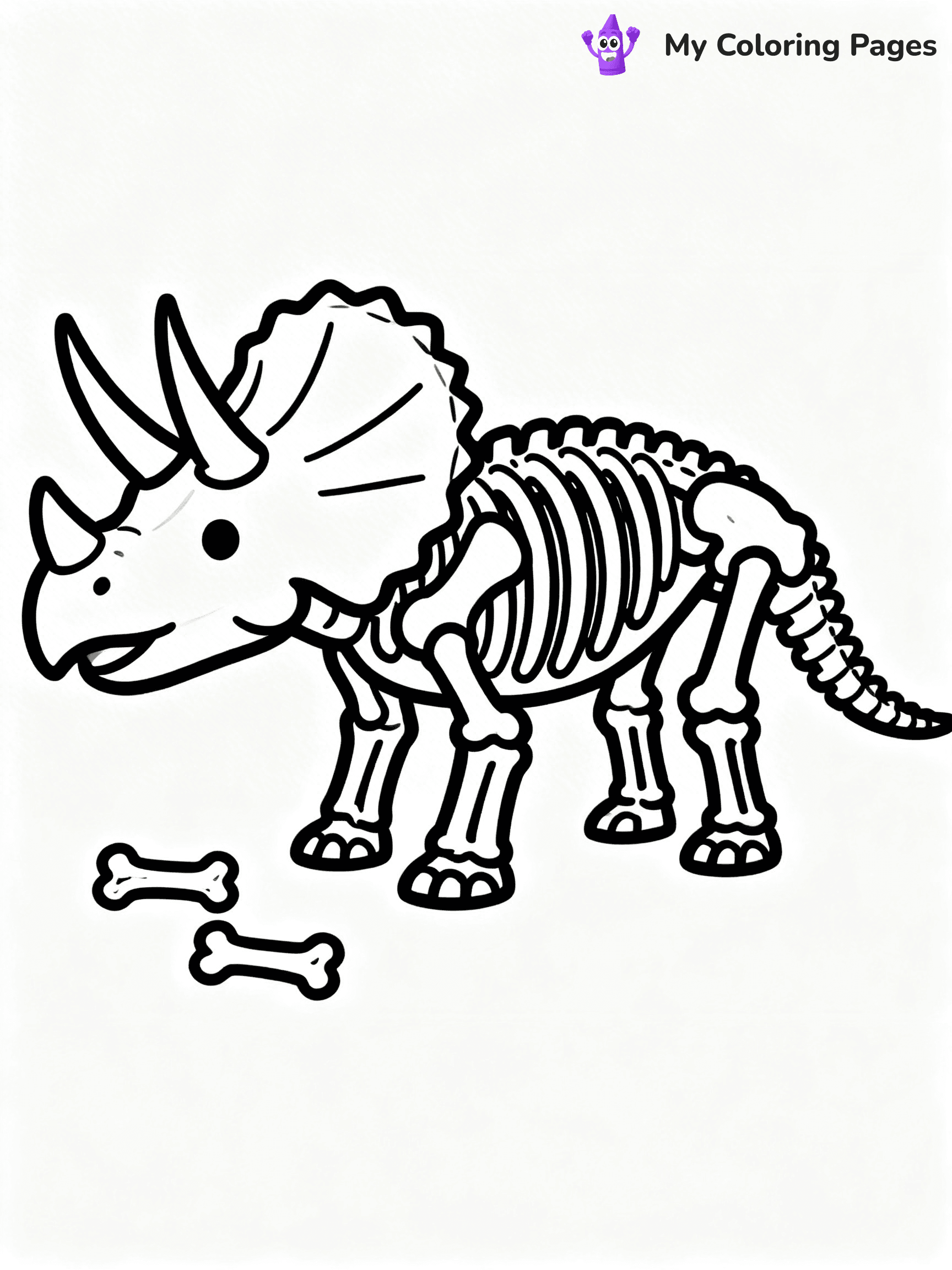 Dinosaur Skeleton Coloring Pages - 4