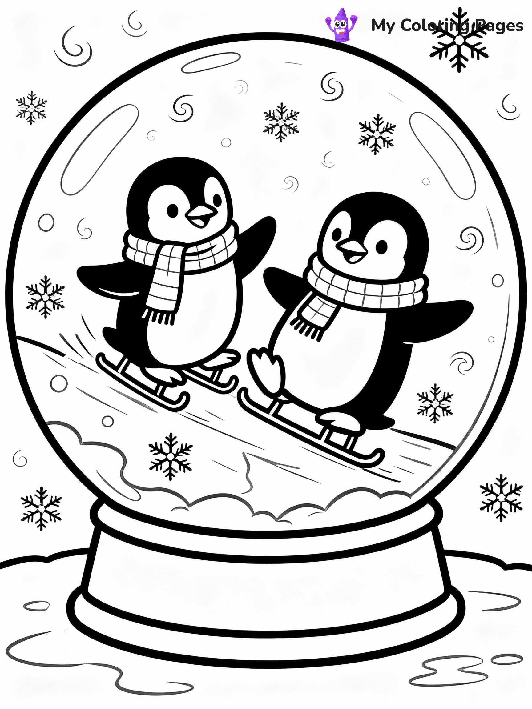 Snow Globe Coloring Pages - 2