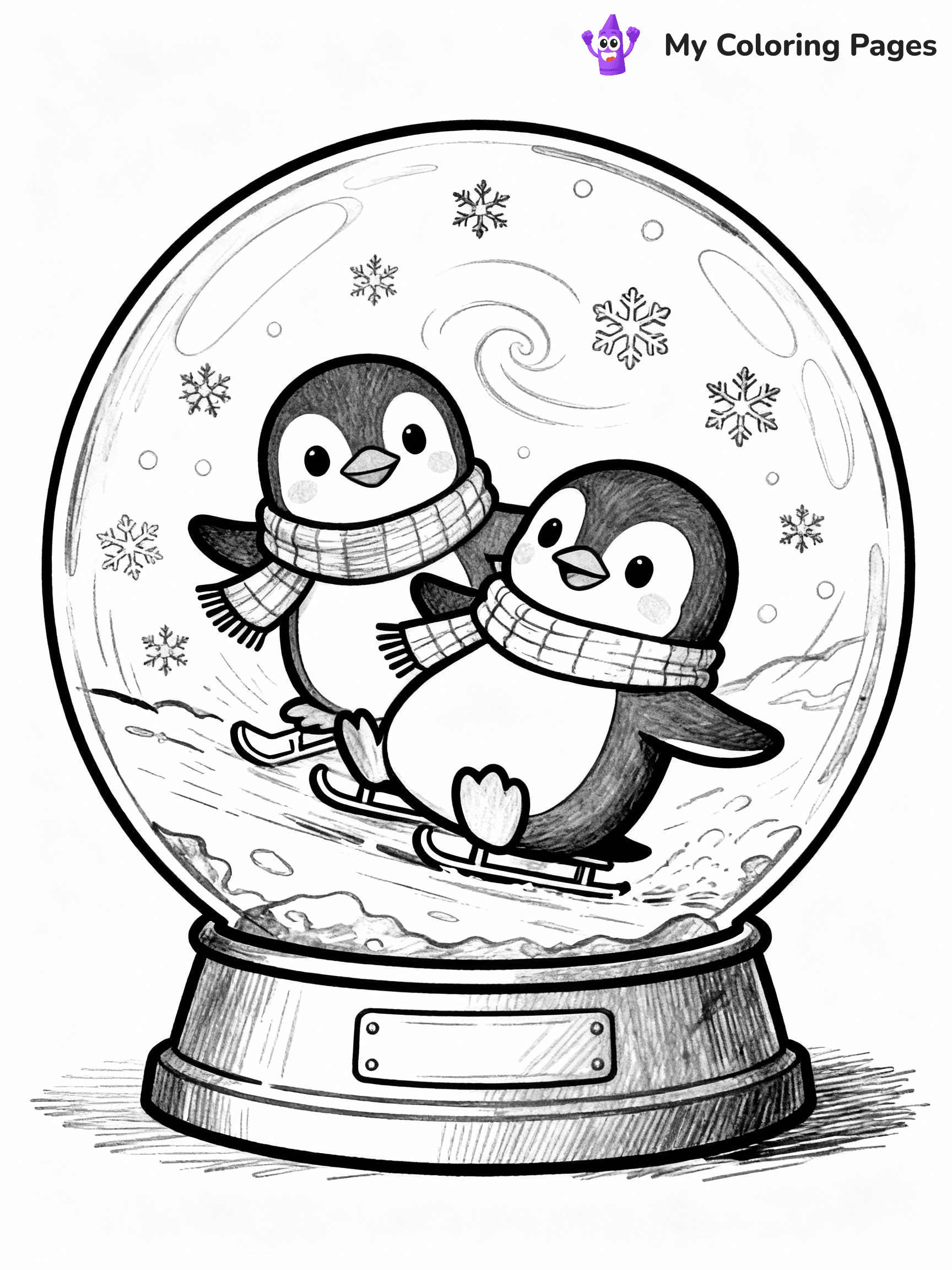 Snow Globe Coloring Pages - 1