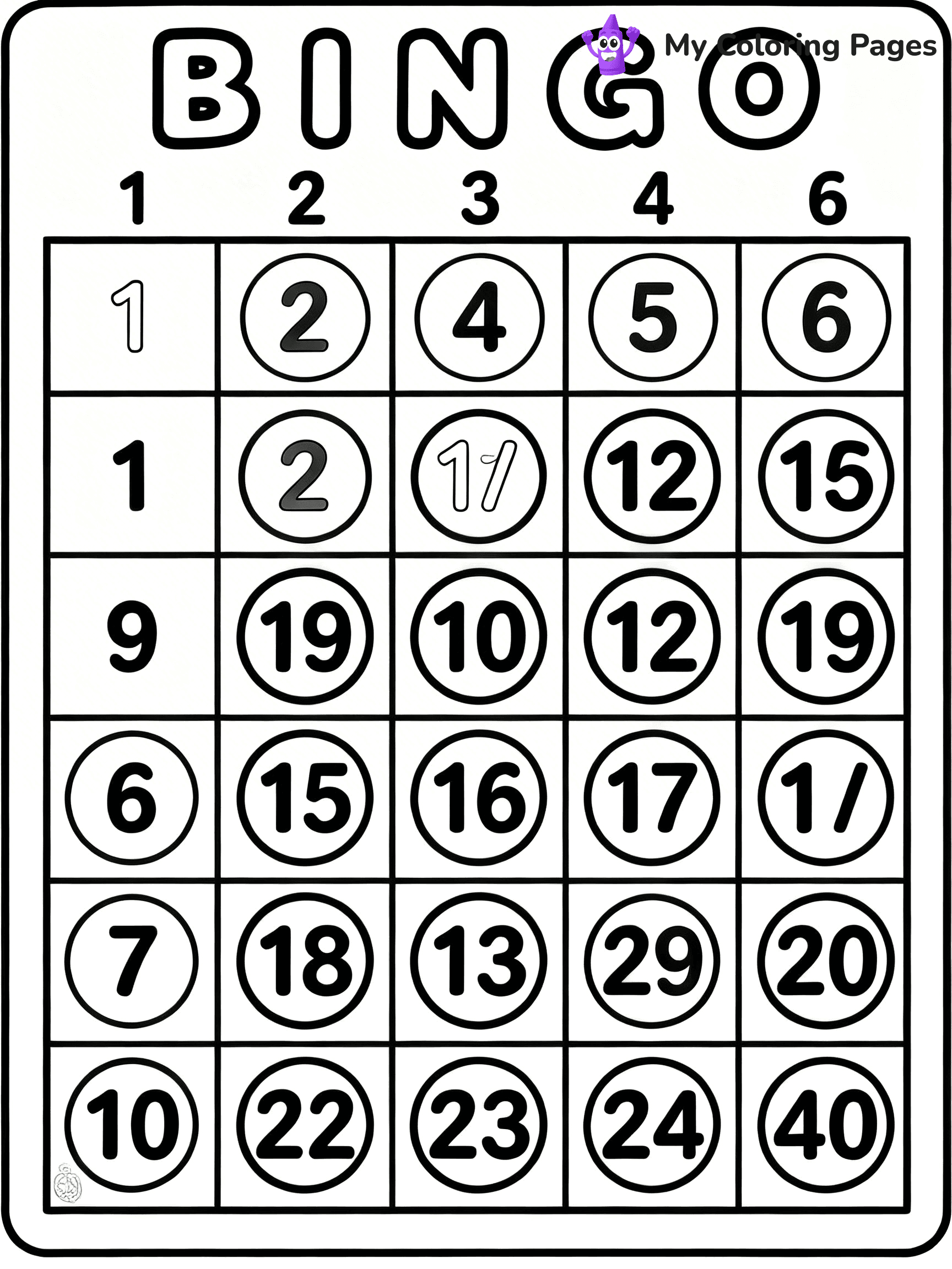 Bingo Coloring Pages - 28