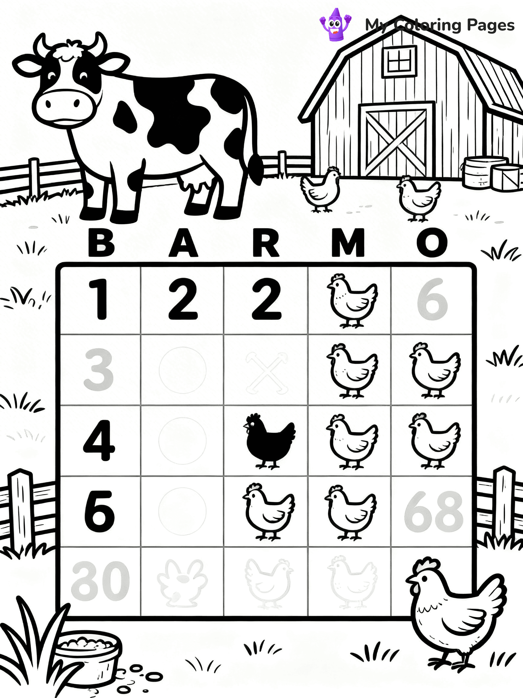 Bingo Coloring Pages - 12