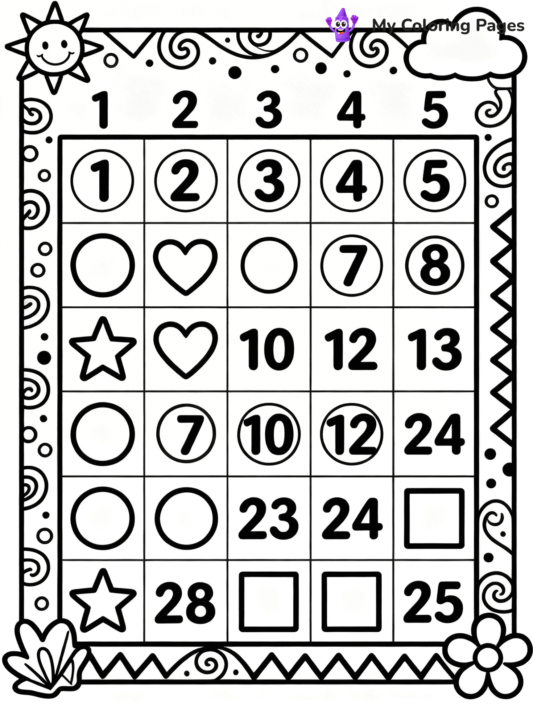 Bingo Coloring Pages - 1