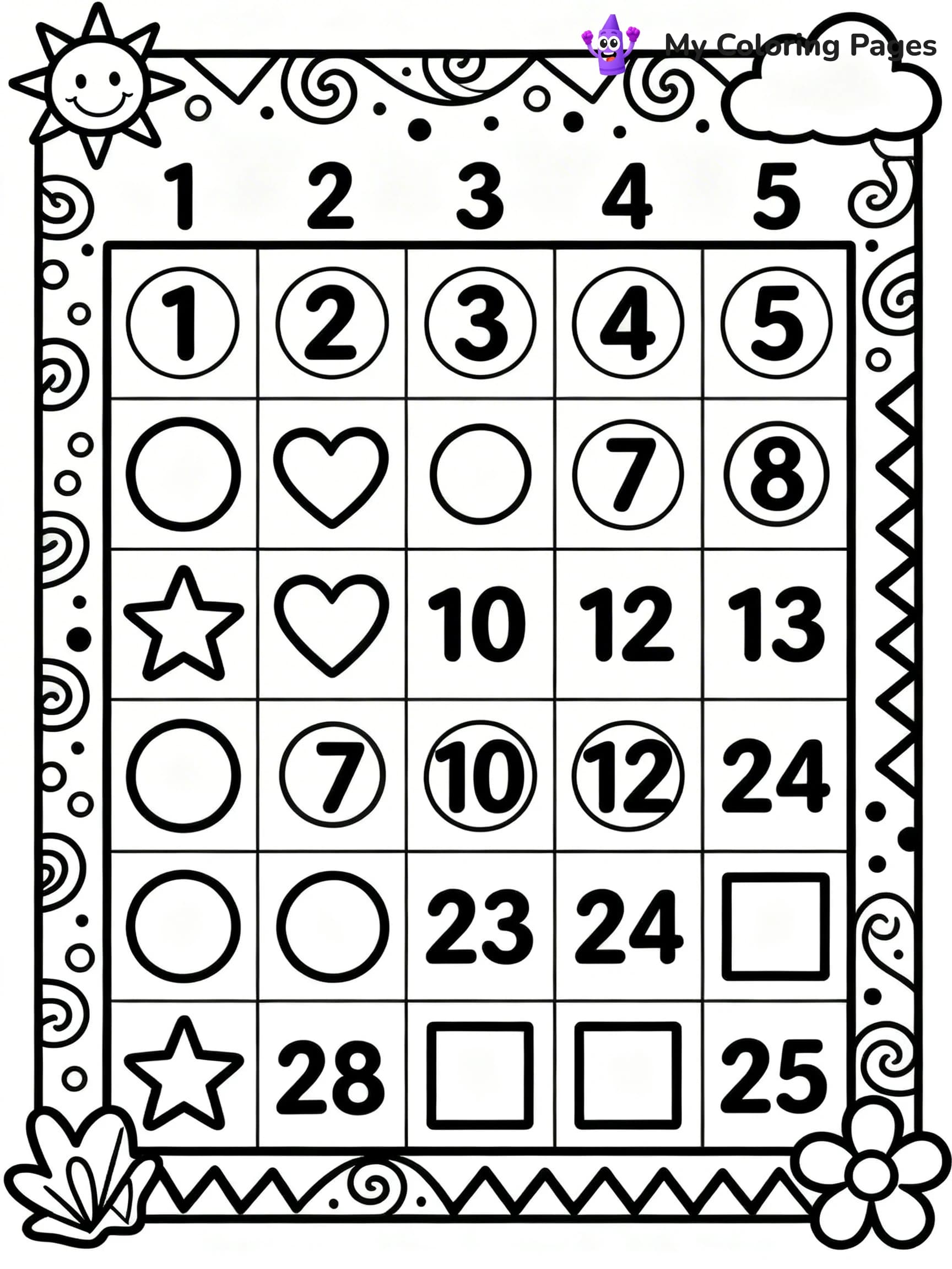 Bingo Coloring Pages - 1
