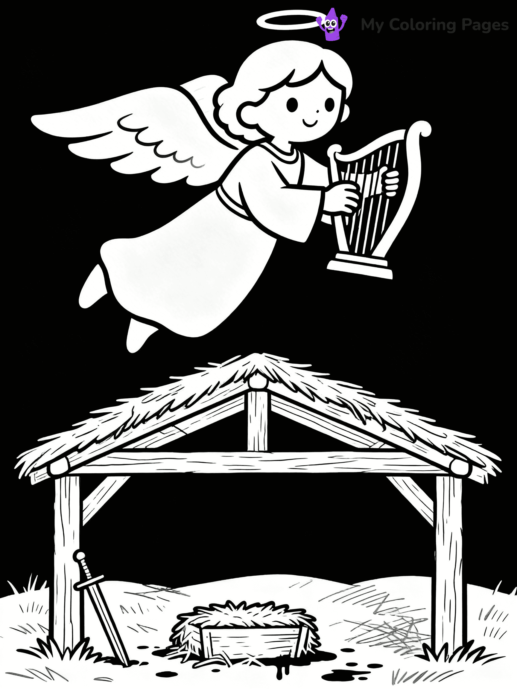 Easy Religious Christmas Coloring Pages - 101