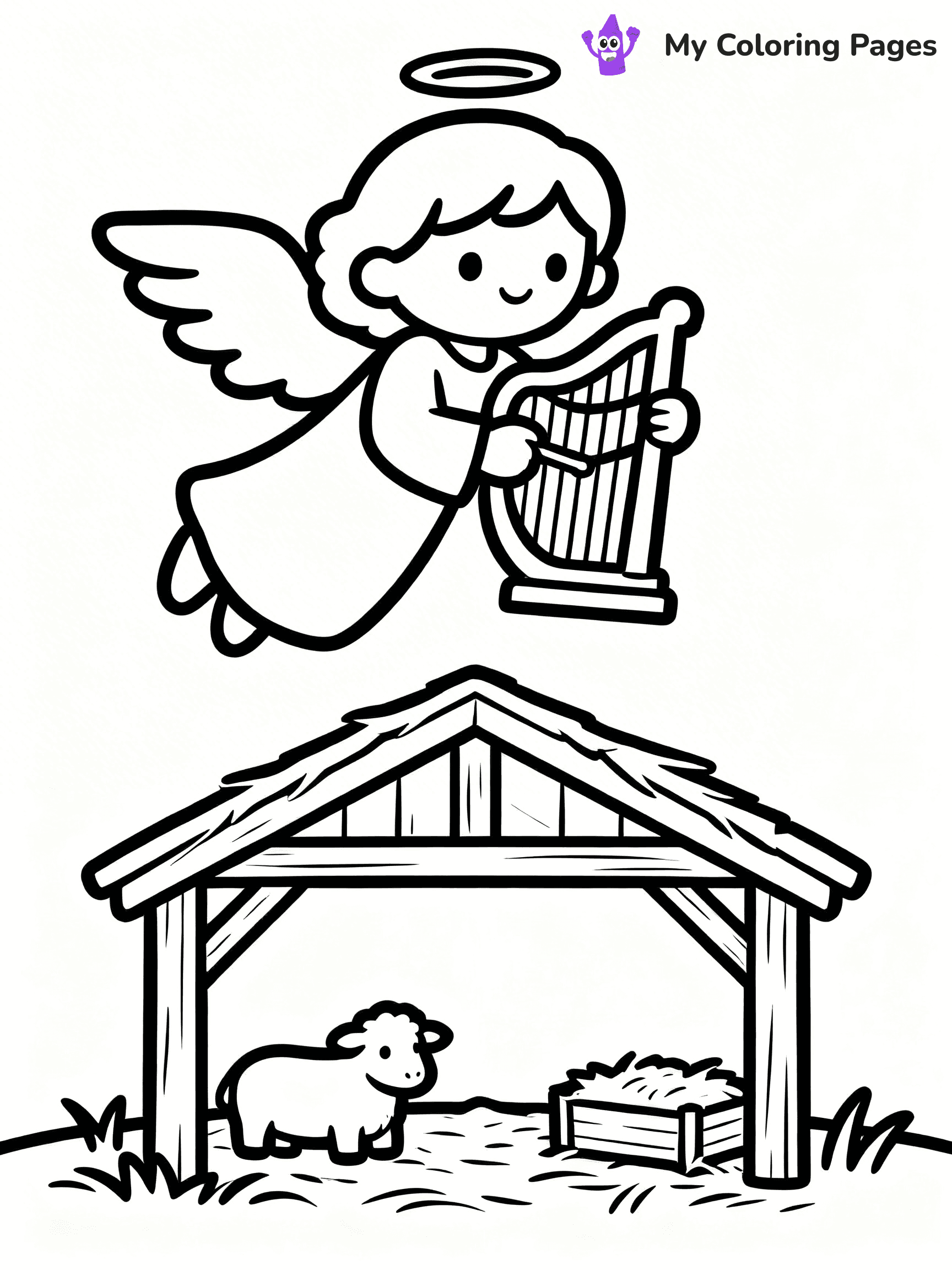 Easy Religious Christmas Coloring Pages - 99