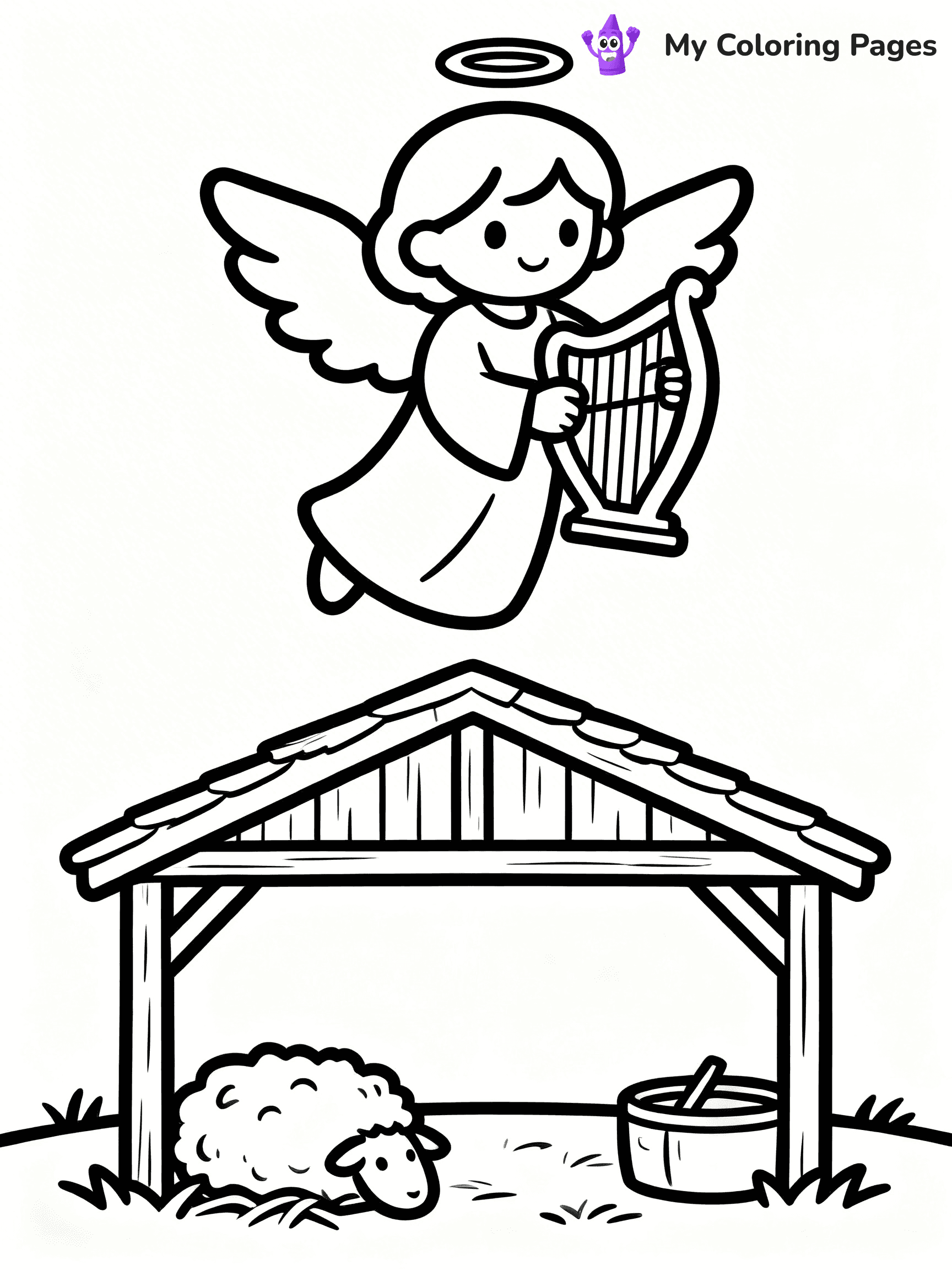Easy Religious Christmas Coloring Pages - 98