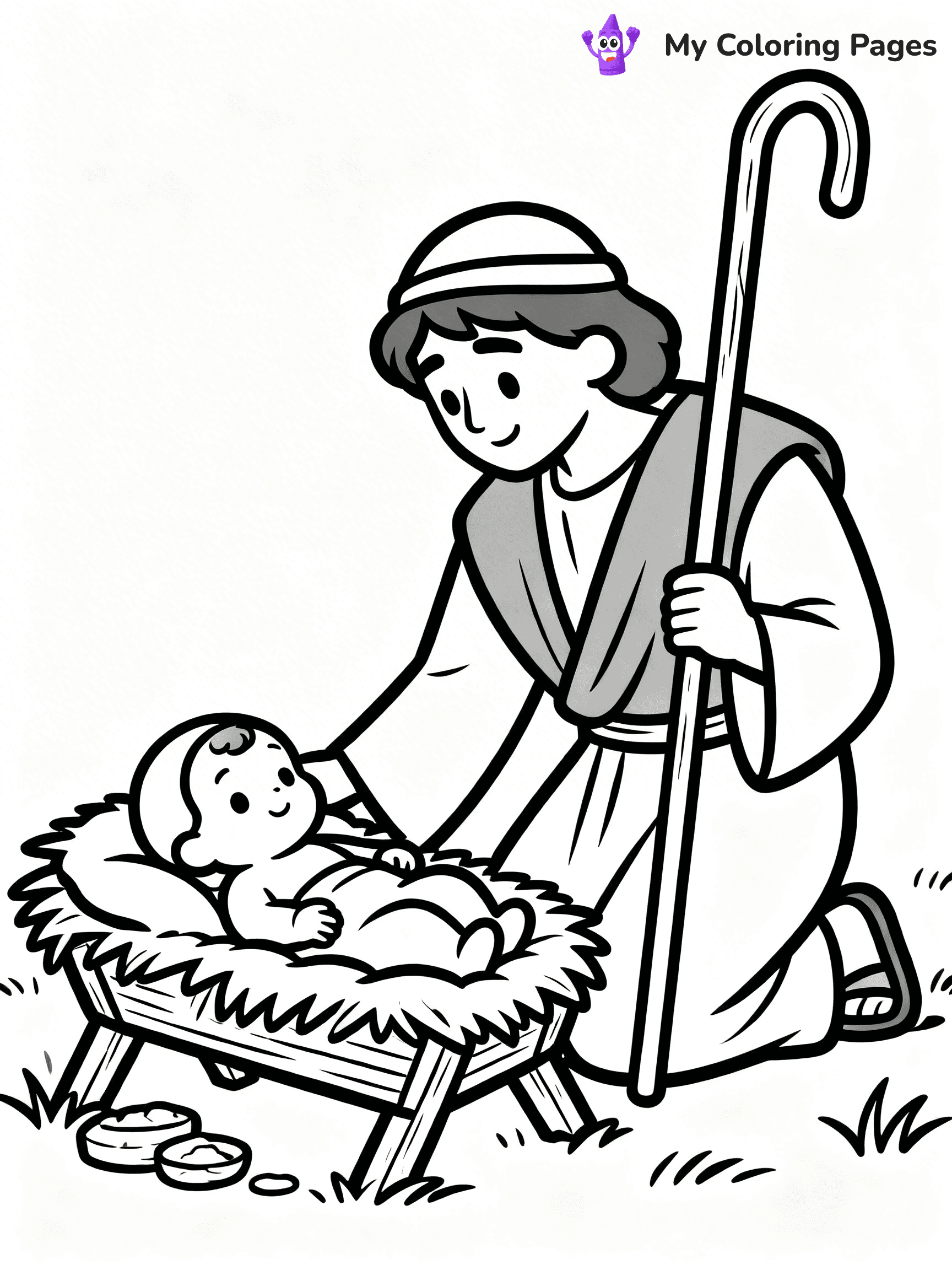 Easy Religious Christmas Coloring Pages - 91