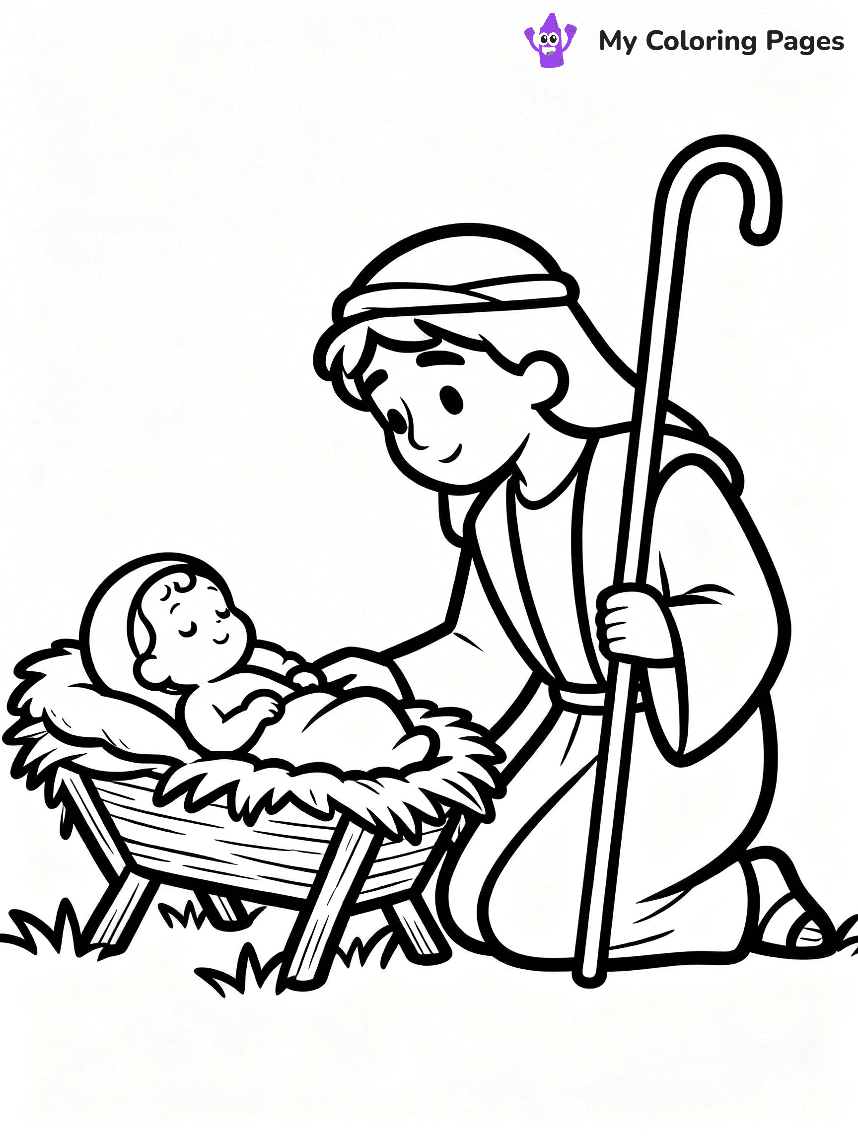 Easy Religious Christmas Coloring Pages - 90