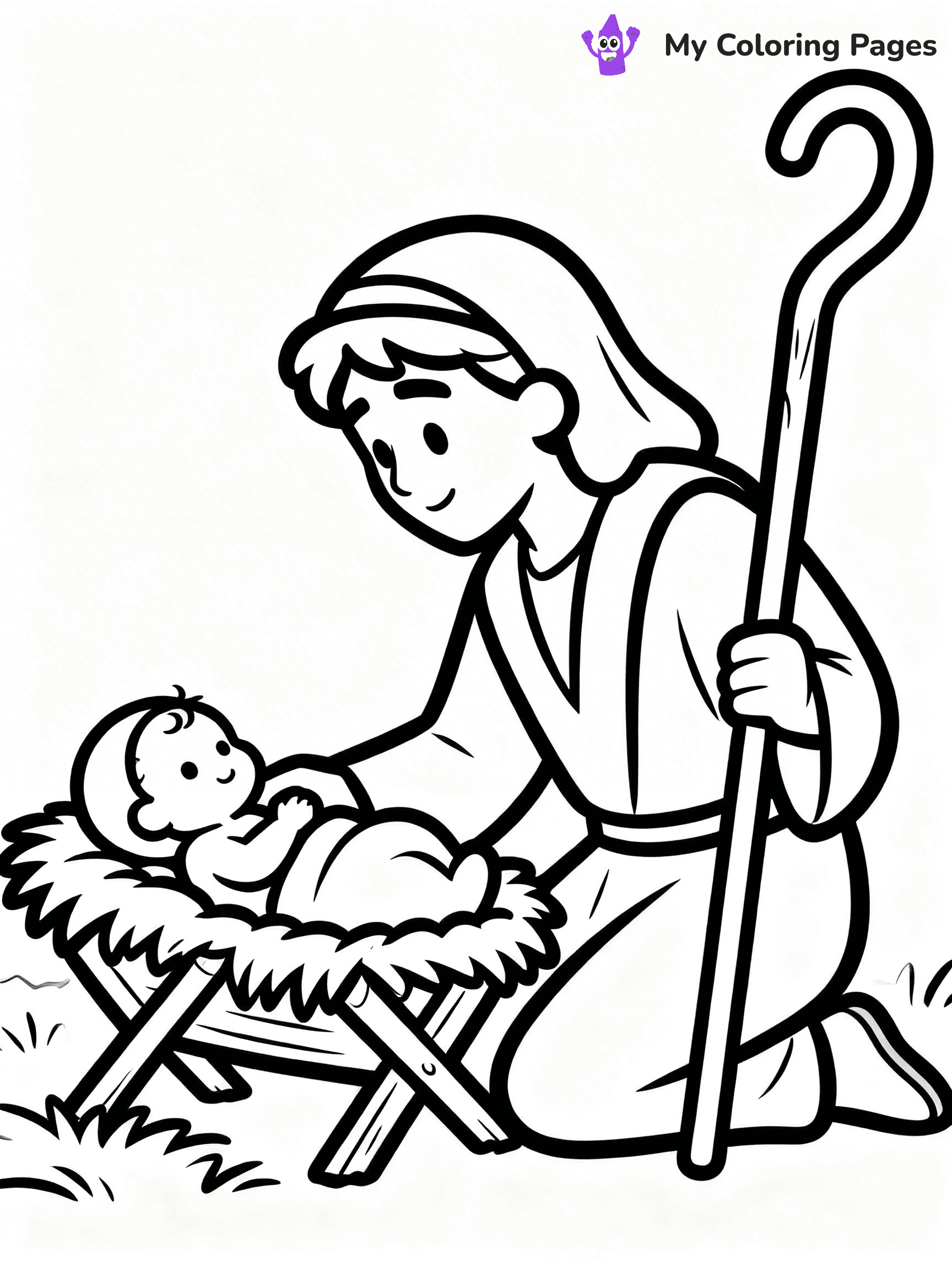 Easy Religious Christmas Coloring Pages - 87