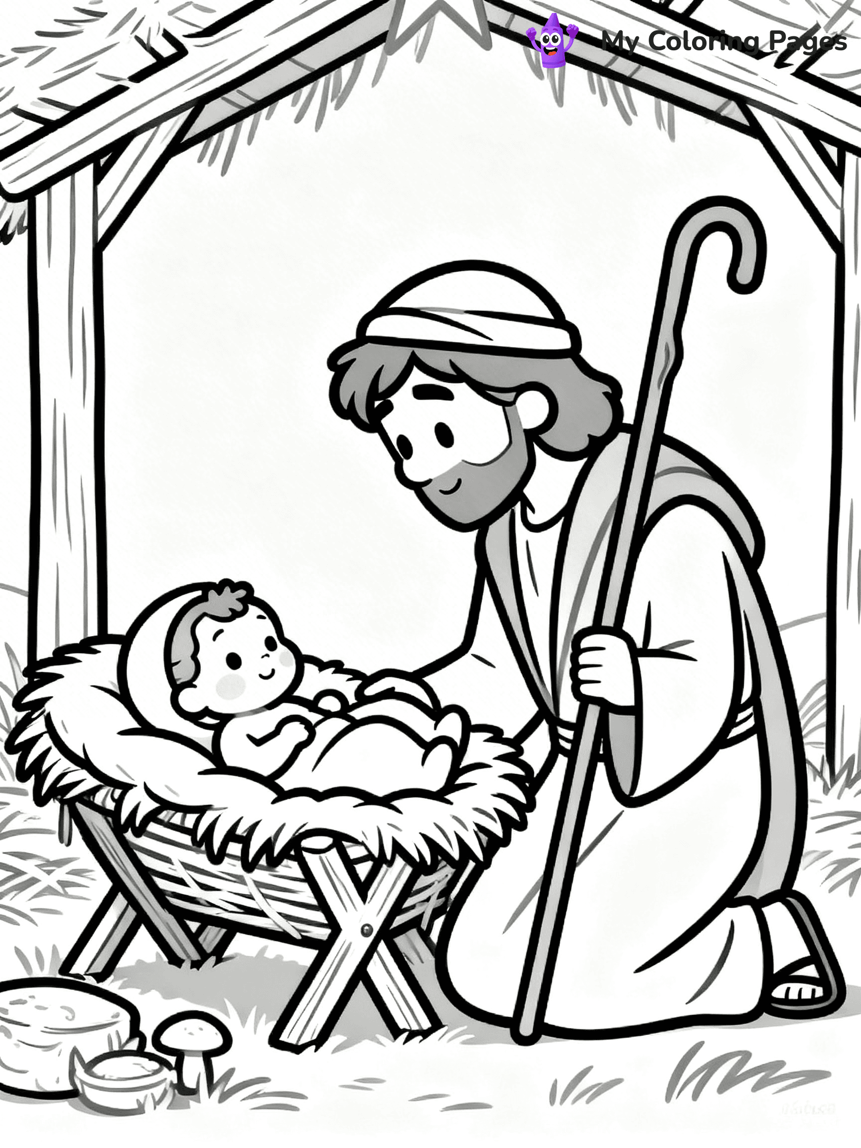 Easy Religious Christmas Coloring Pages - 86