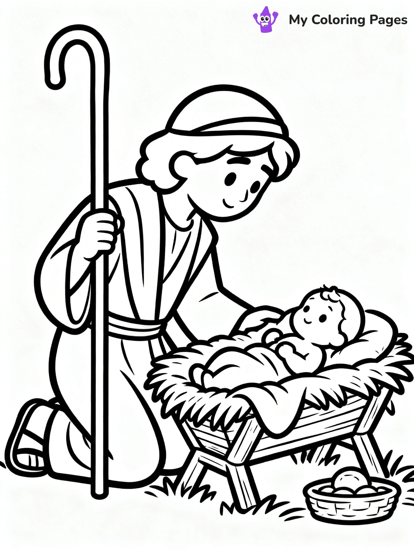 Easy Religious Christmas Coloring Pages - 85