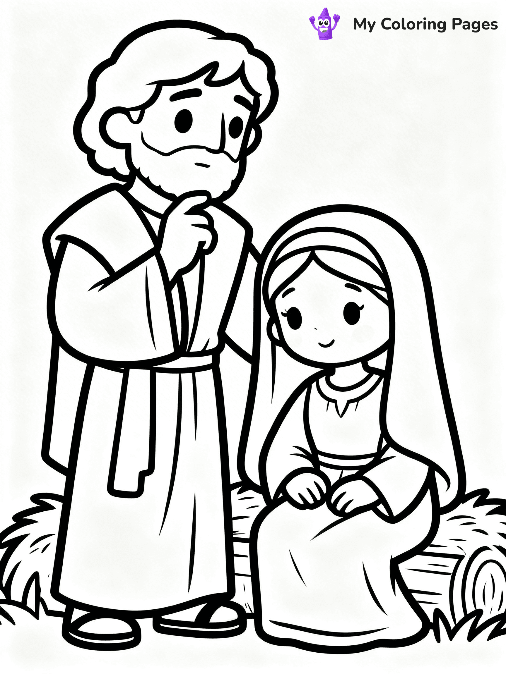 Easy Religious Christmas Coloring Pages - 76