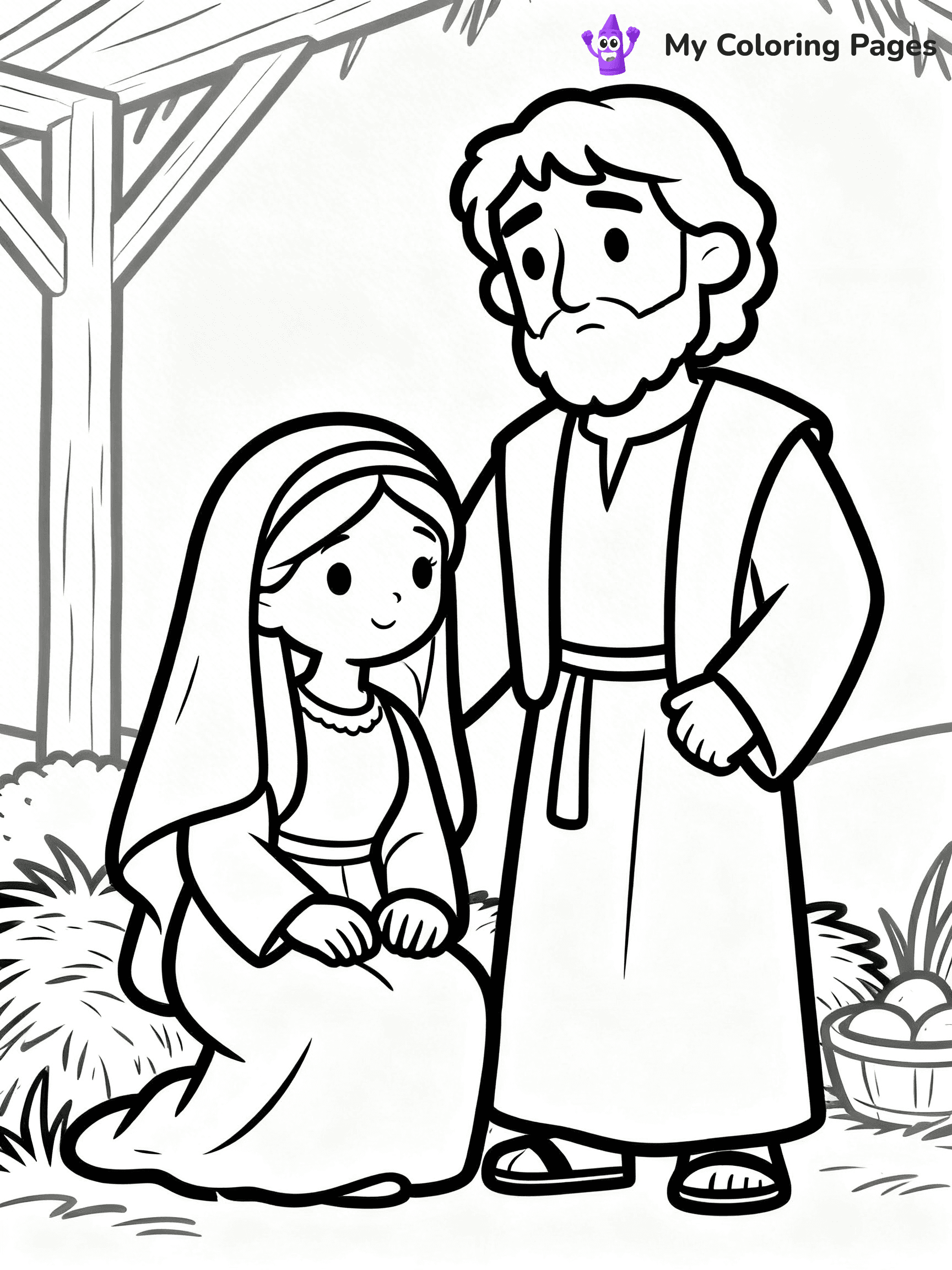 Easy Religious Christmas Coloring Pages - 75